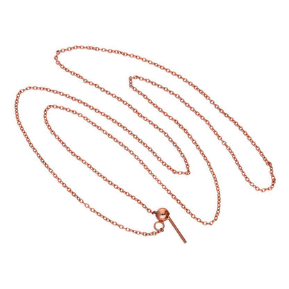 Rose Gold Plated Sterling Silver Adjustable Choker to 20 Inch Belcher Chain Necklace w Bead Slider Clasp