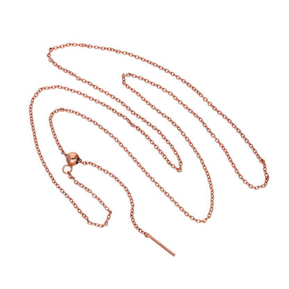 Rose Gold Plated Sterling Silver Adjustable Choker to 20 Inch Belcher Chain Necklace w Bead Slider Clasp