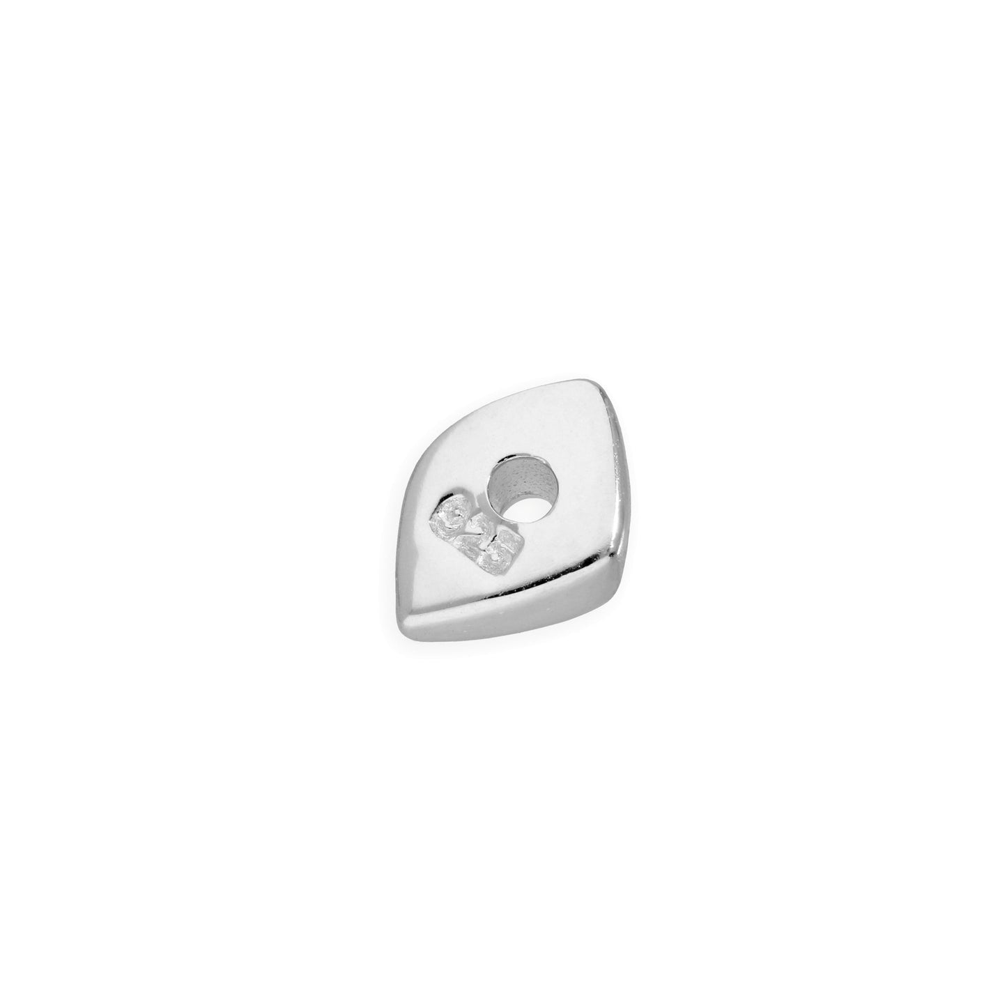Sterling Silver 2mm Small Thin Diamond Polished Nugget Bead