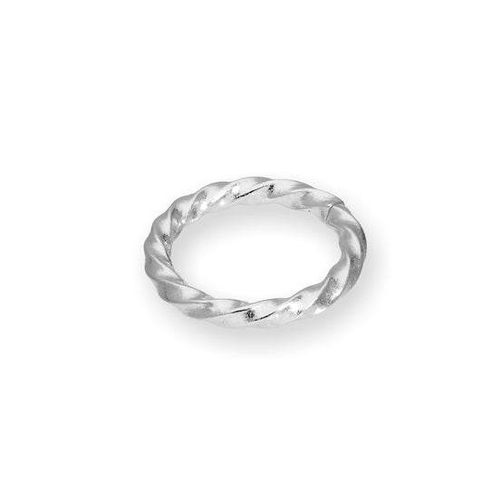 Sterling Silver 1mm x 8mm Round Twisted Unsoldered Jump Ring