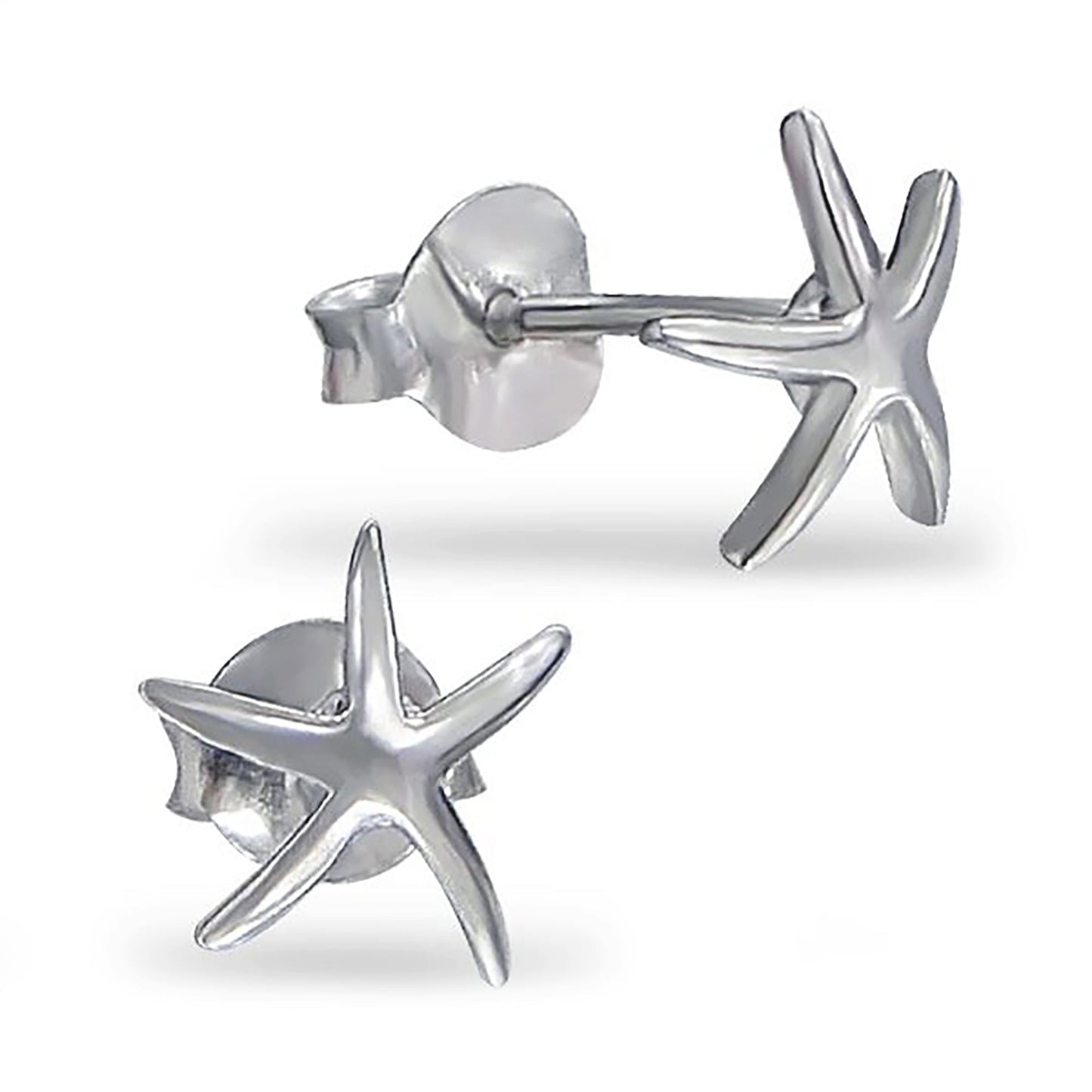 Sterling Silver Starfish Stud Earrings