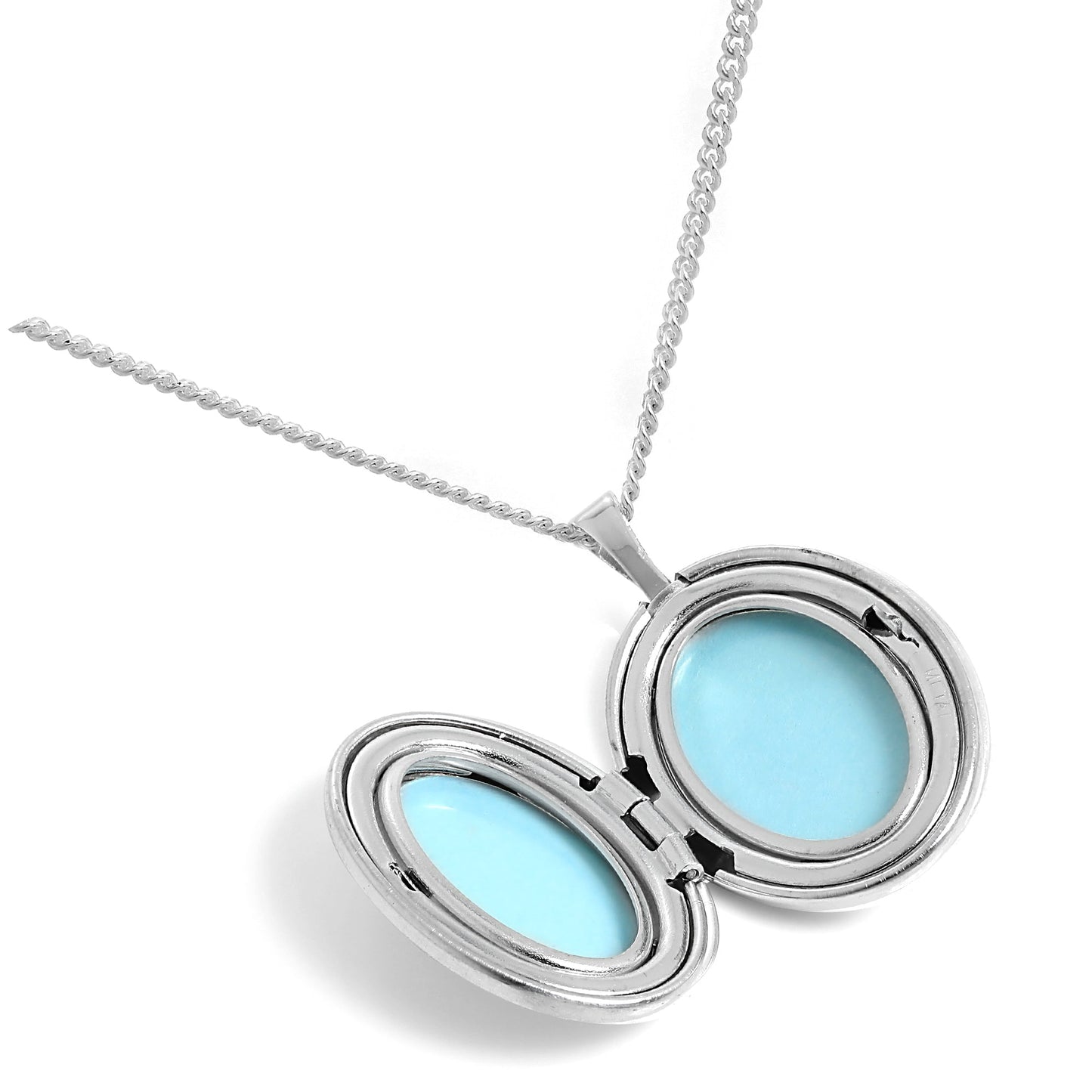 Sterling Silver Animal Paw Print Oval Locket on Chain