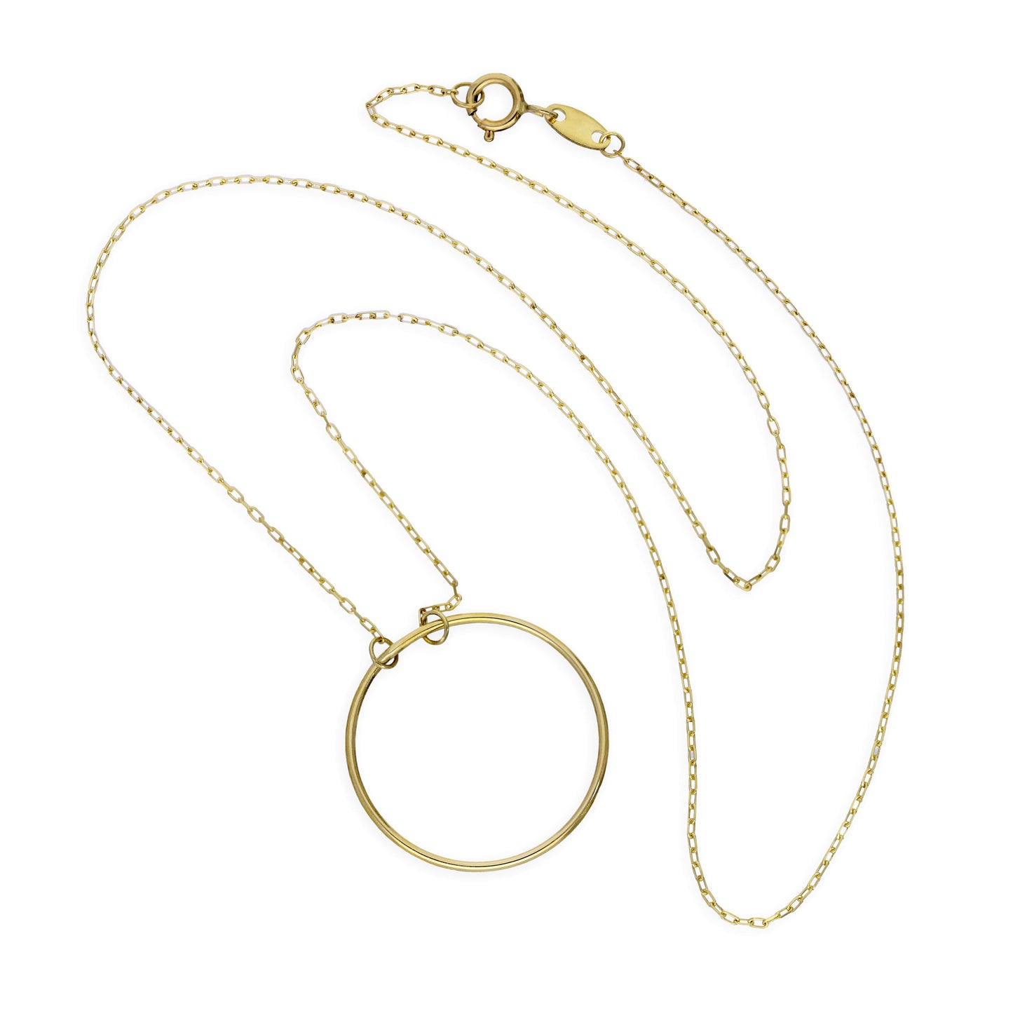 9ct Gold Karma Circle 14 Inch Necklace