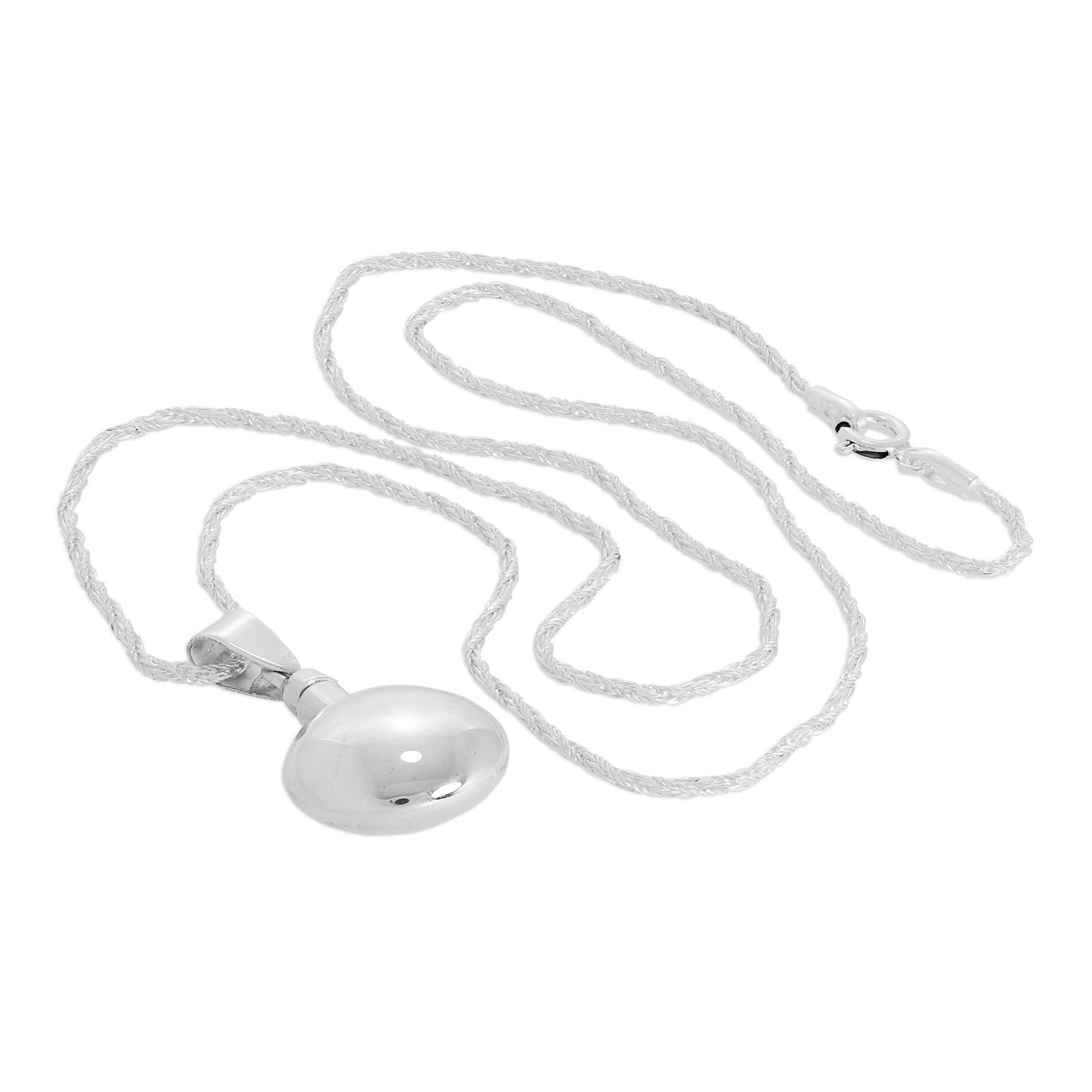 Sterling Silver Round Opening Perfume Bottle Pendant Necklace 16 - 24 Inches