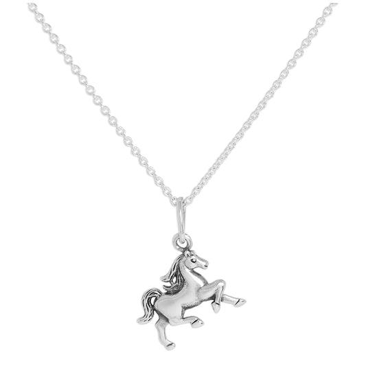 Sterling Silver Walking Horse Pendant Necklace 16 - 24 Inches