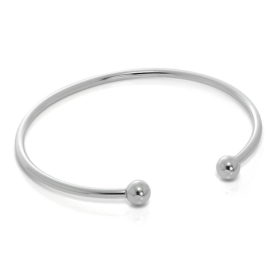Solid Sterling Silver Opening Torque Mens Bangle