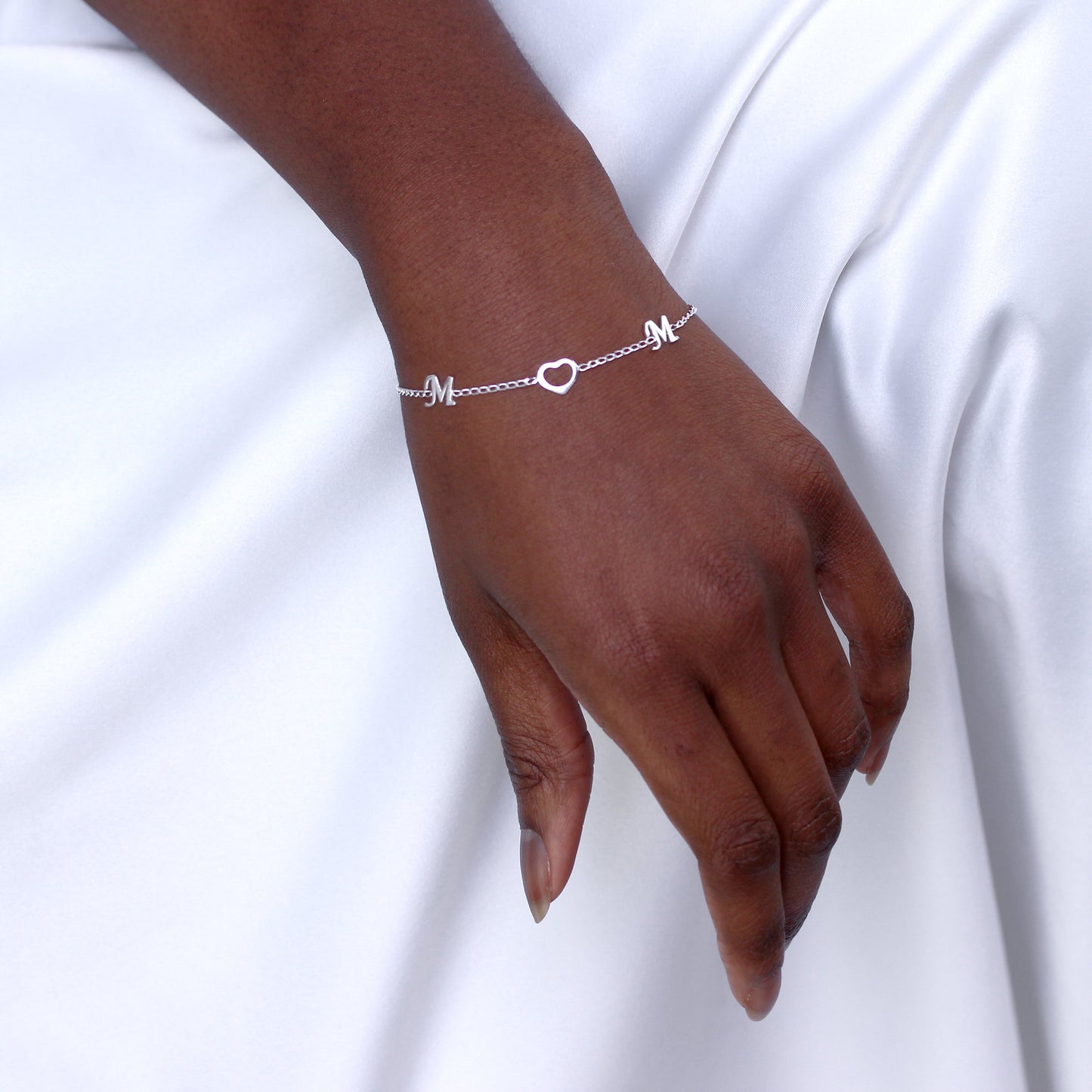 Sterling Silver Mum Heart Bracelet