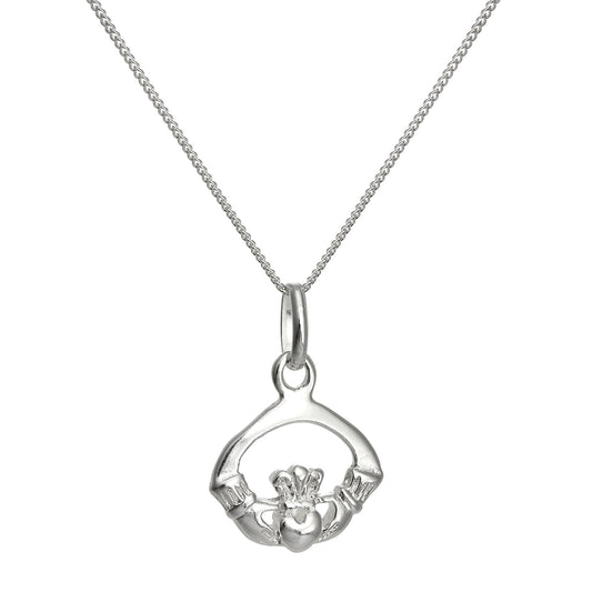 Sterling Silver Claddagh Pendant Necklace 14-32 Inches