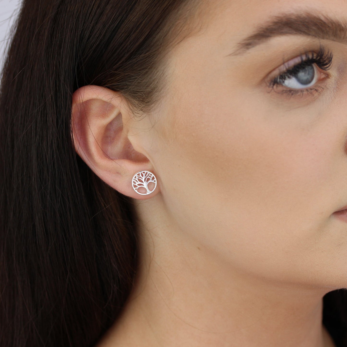 Sterling Silver Tree of Life Stud Earrings