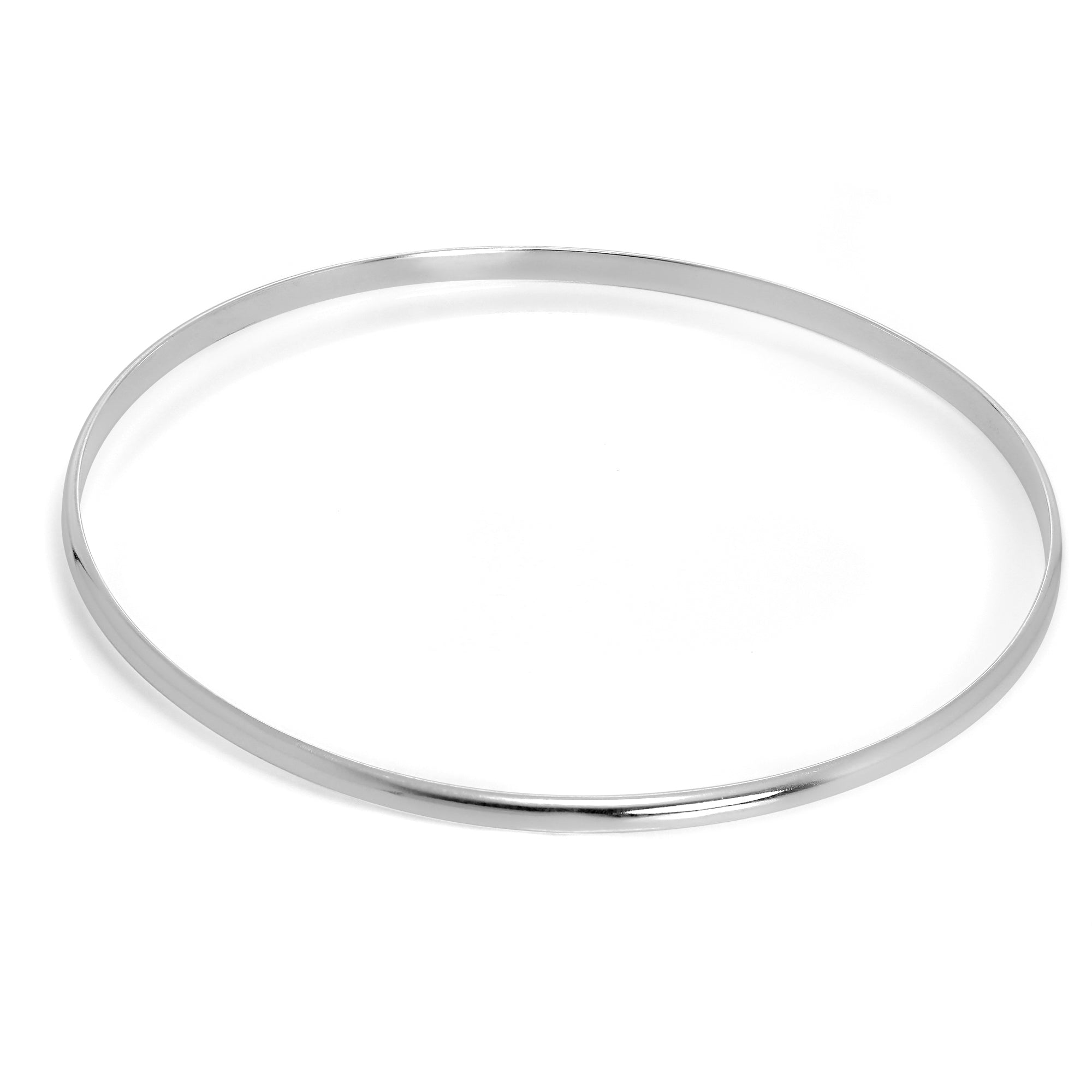 Simple Sterling Silver Plain 3mm Bangle | jewellerybox