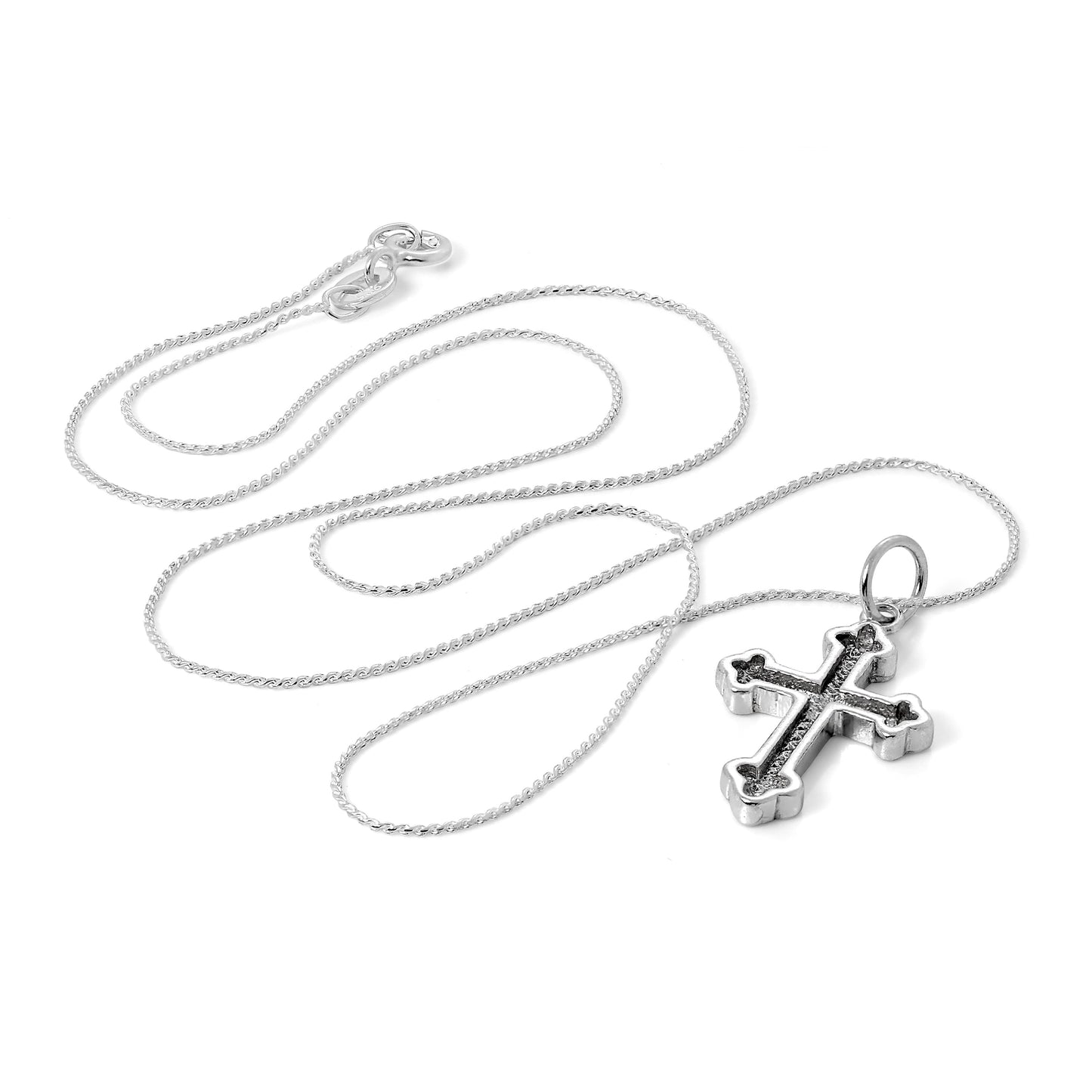 Sterling Silver Gothic Cross Pendant Necklace 16 - 22 Inches