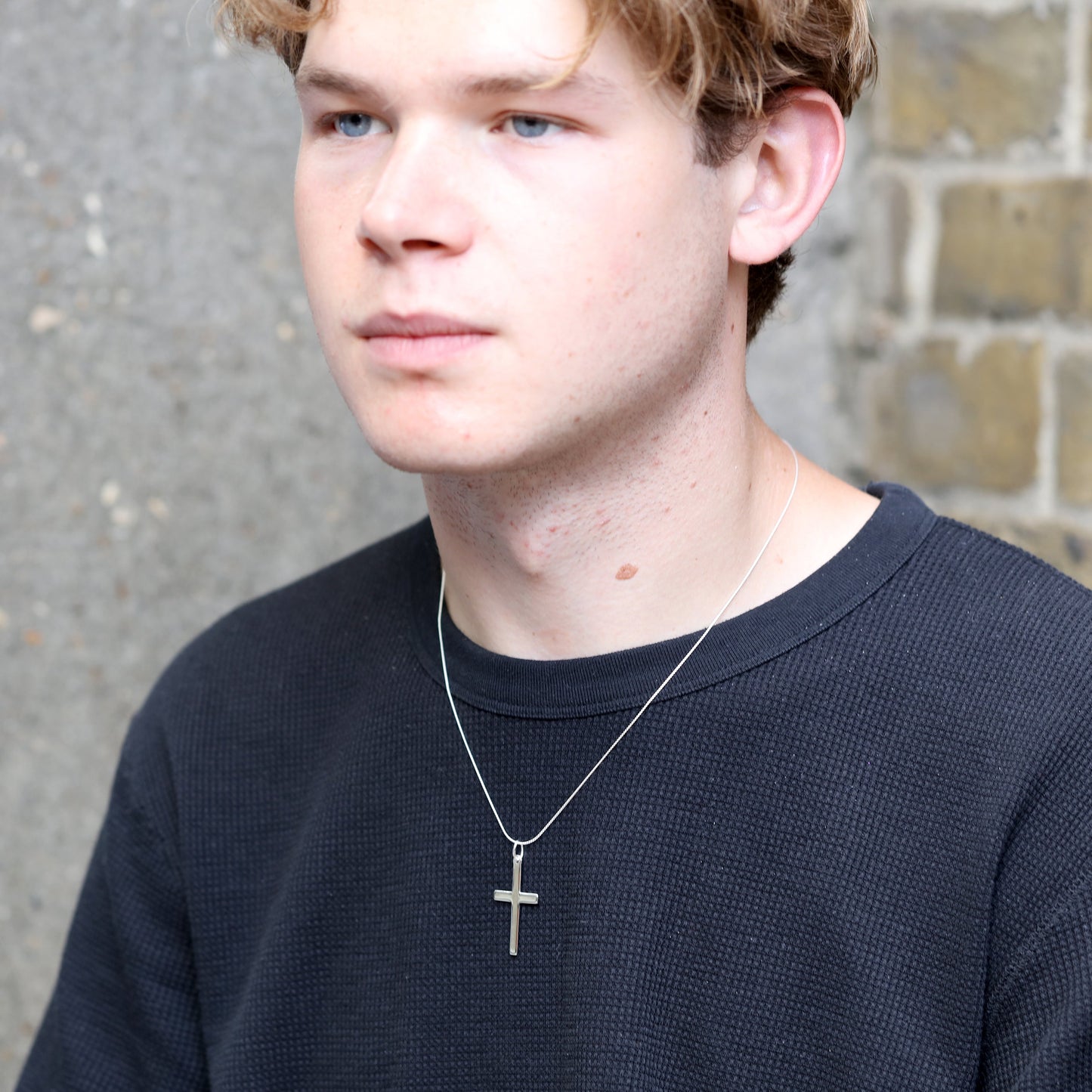 Large Sterling Silver Cross Pendant Necklace 16 - 22 Inches