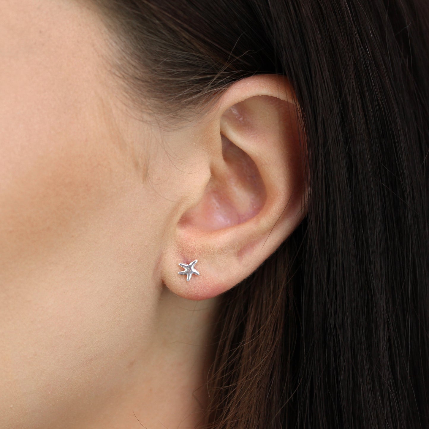 Small Sterling Silver Starfish Stud Earrings