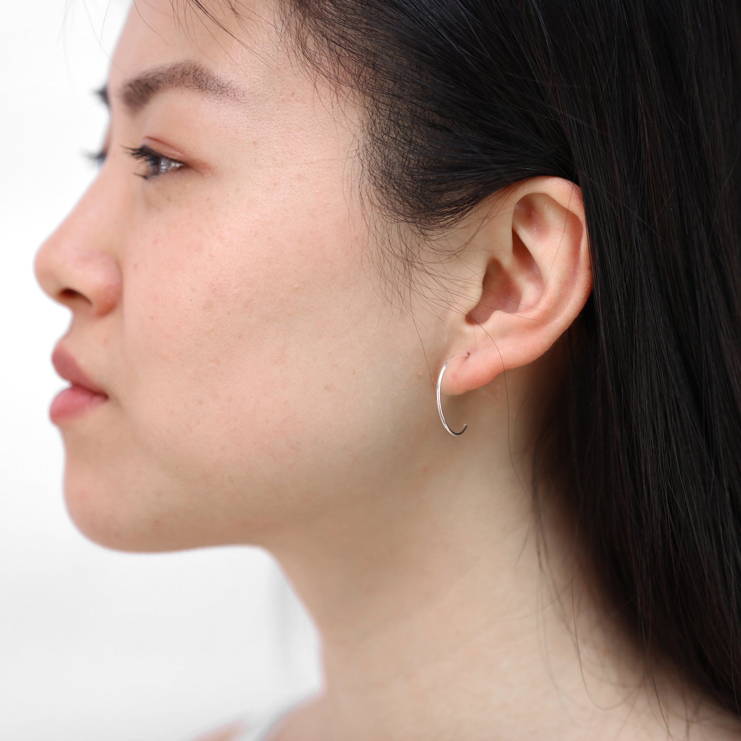 Sterling Silver Open 20mm Hoop Stud Earrings