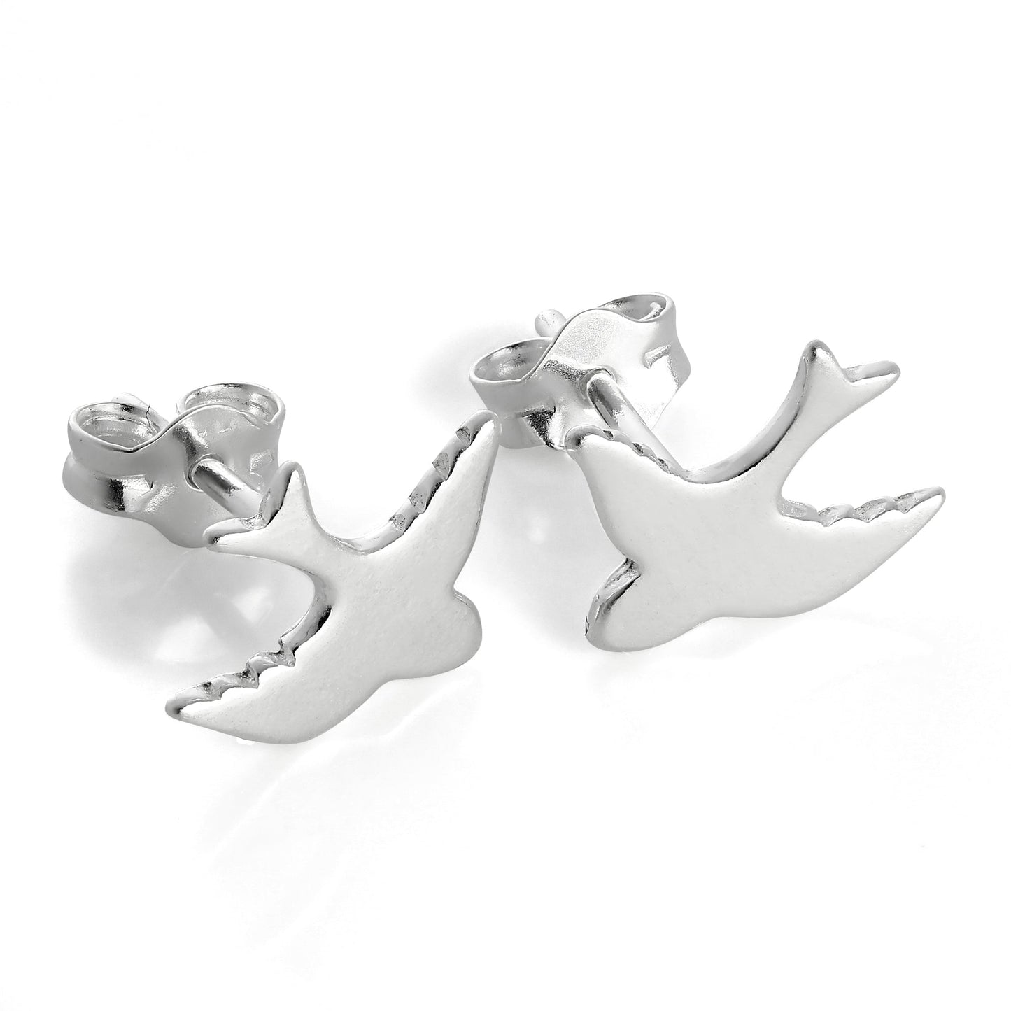 Sterling Silver Swift Bird Stud Earrings