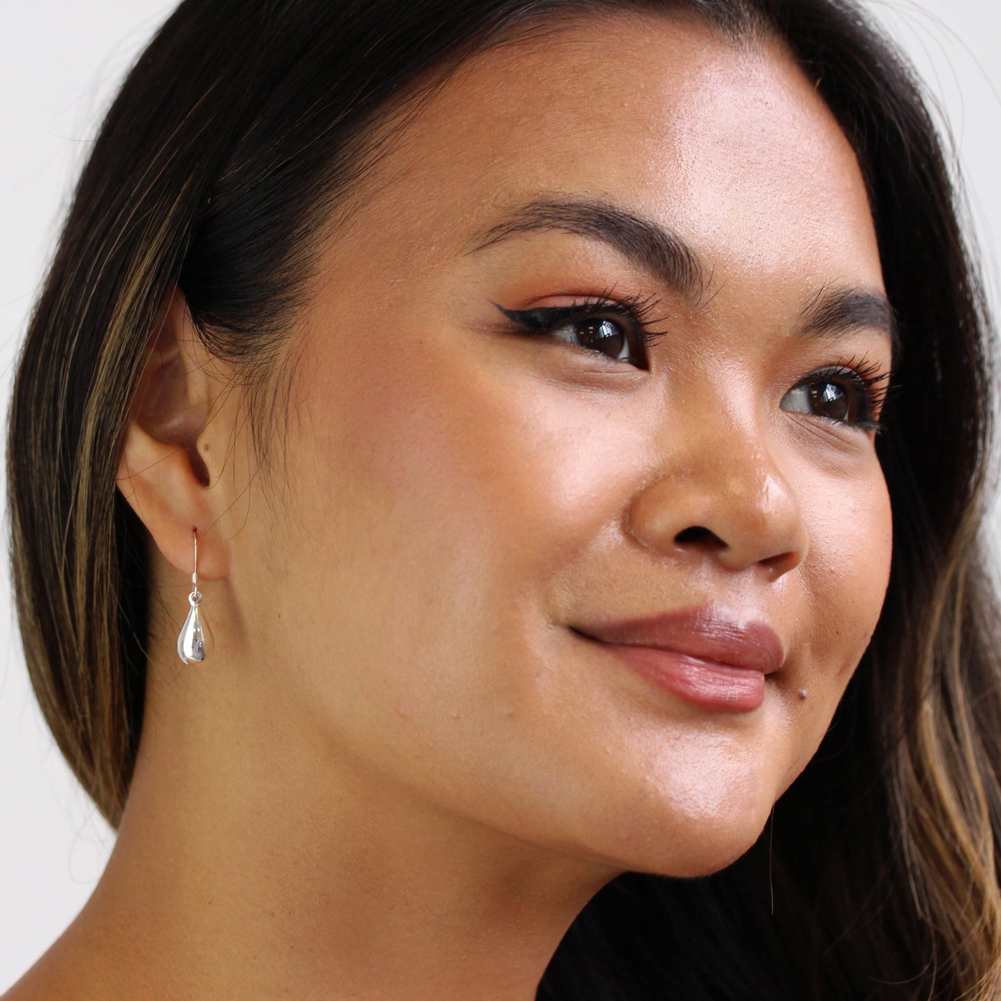 Sterling Silver Pear-Shaped Dangle Earrings