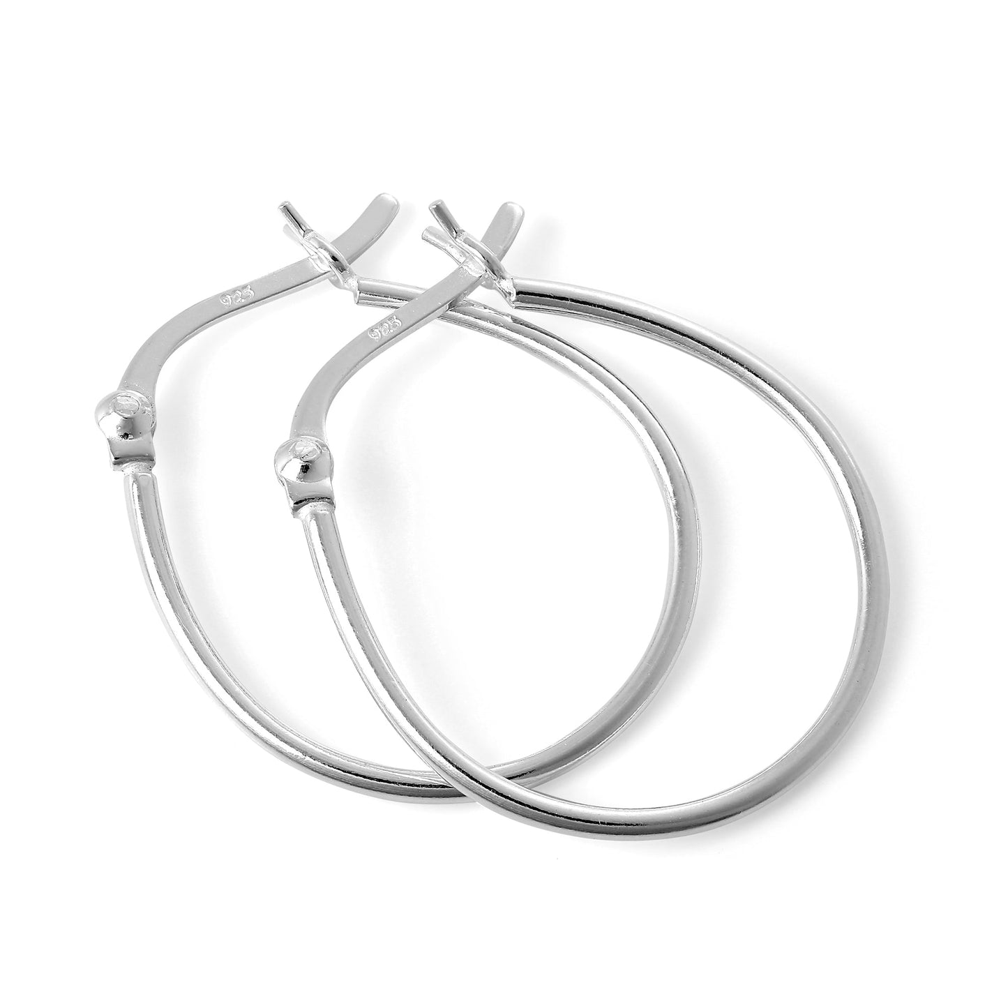 Plain Sterling Silver Thin 19mm Hoop Earrings