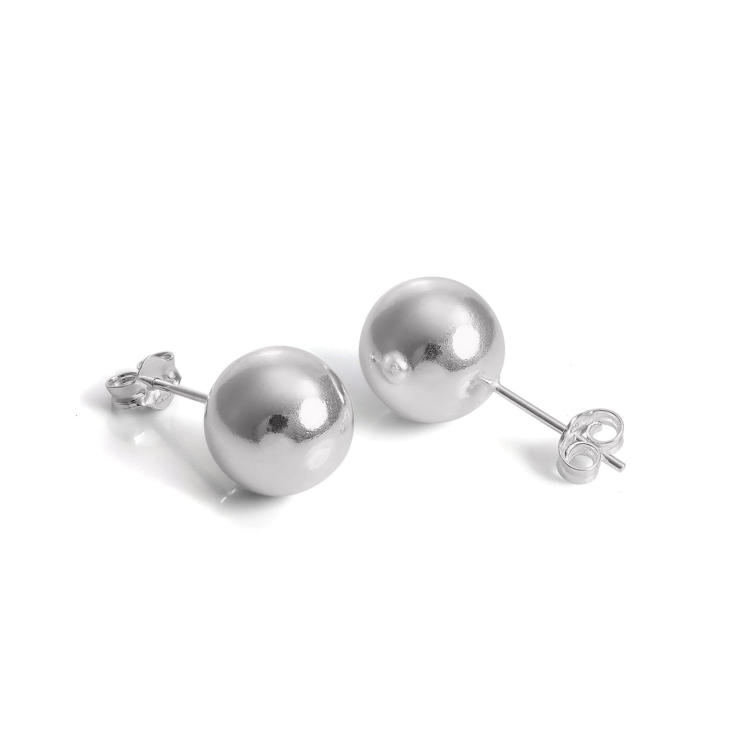 Sterling Silver Lightweight Ball Stud Earrings 1mm - 12mm