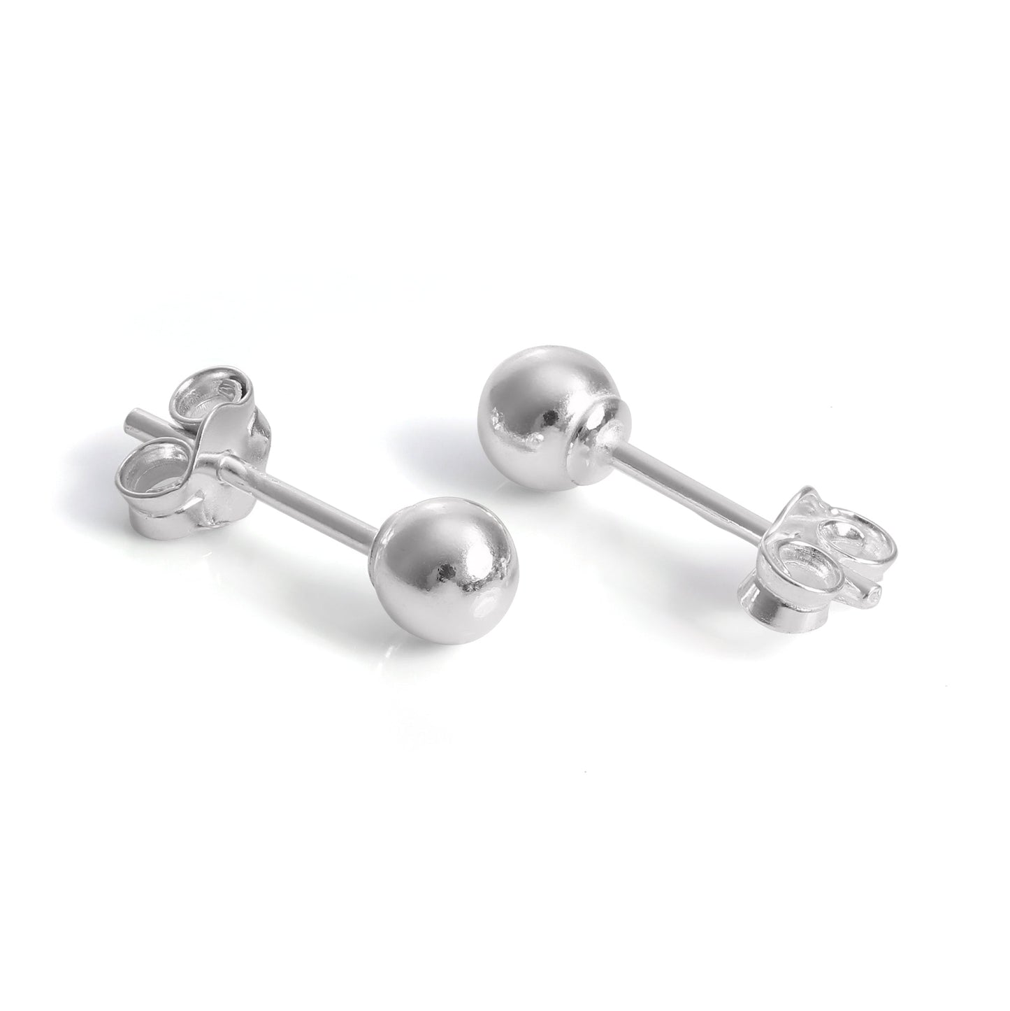 Sterling Silver Capped Ball Stud Earrings 2mm - 12mm