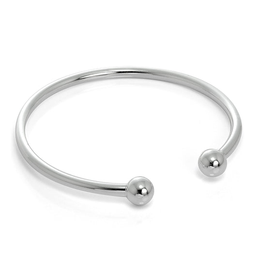 Hollow Sterling Silver Maiden Torque Bangle