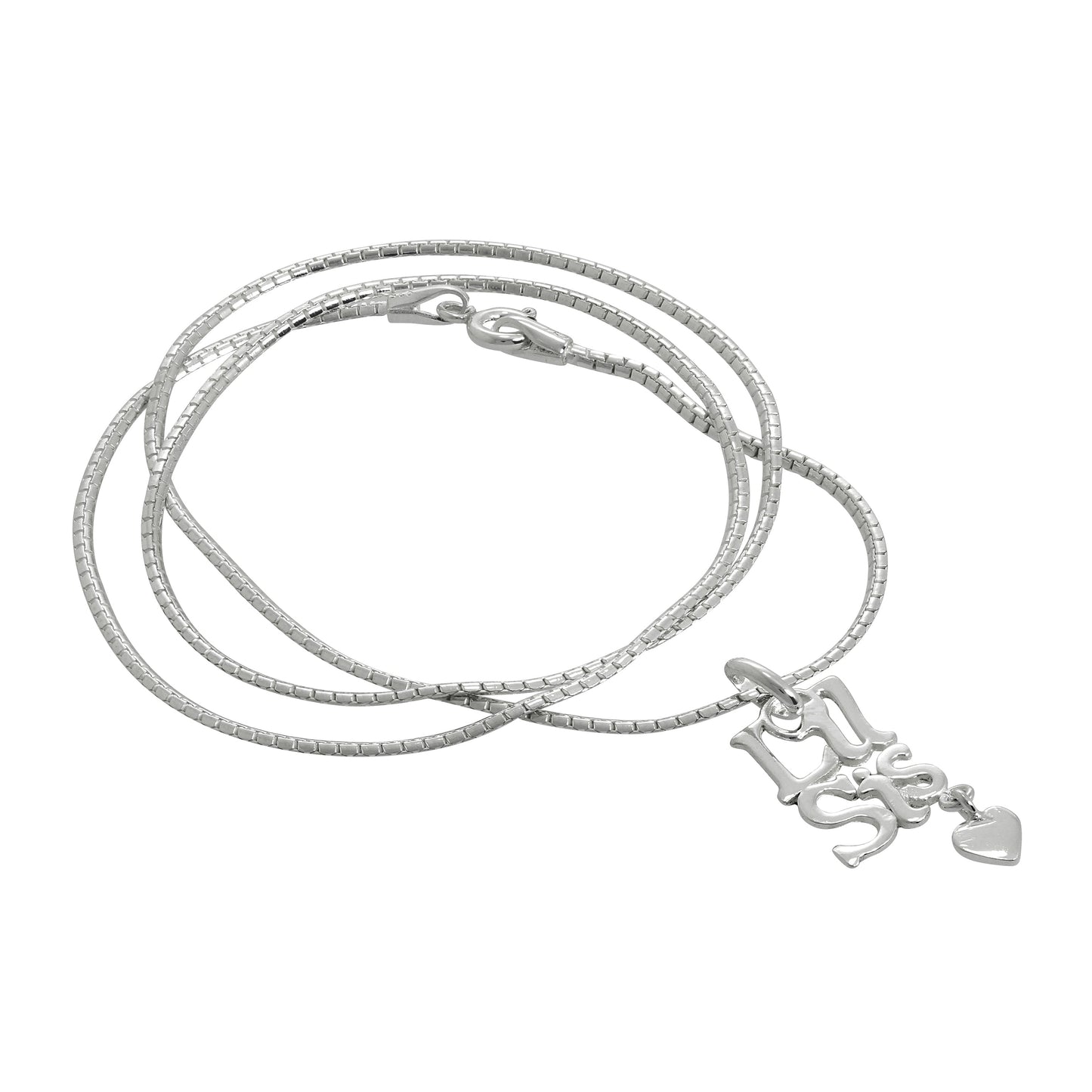 Sterling Silver Little Sister Pendant with Heart on Chain 16 - 24 Inches