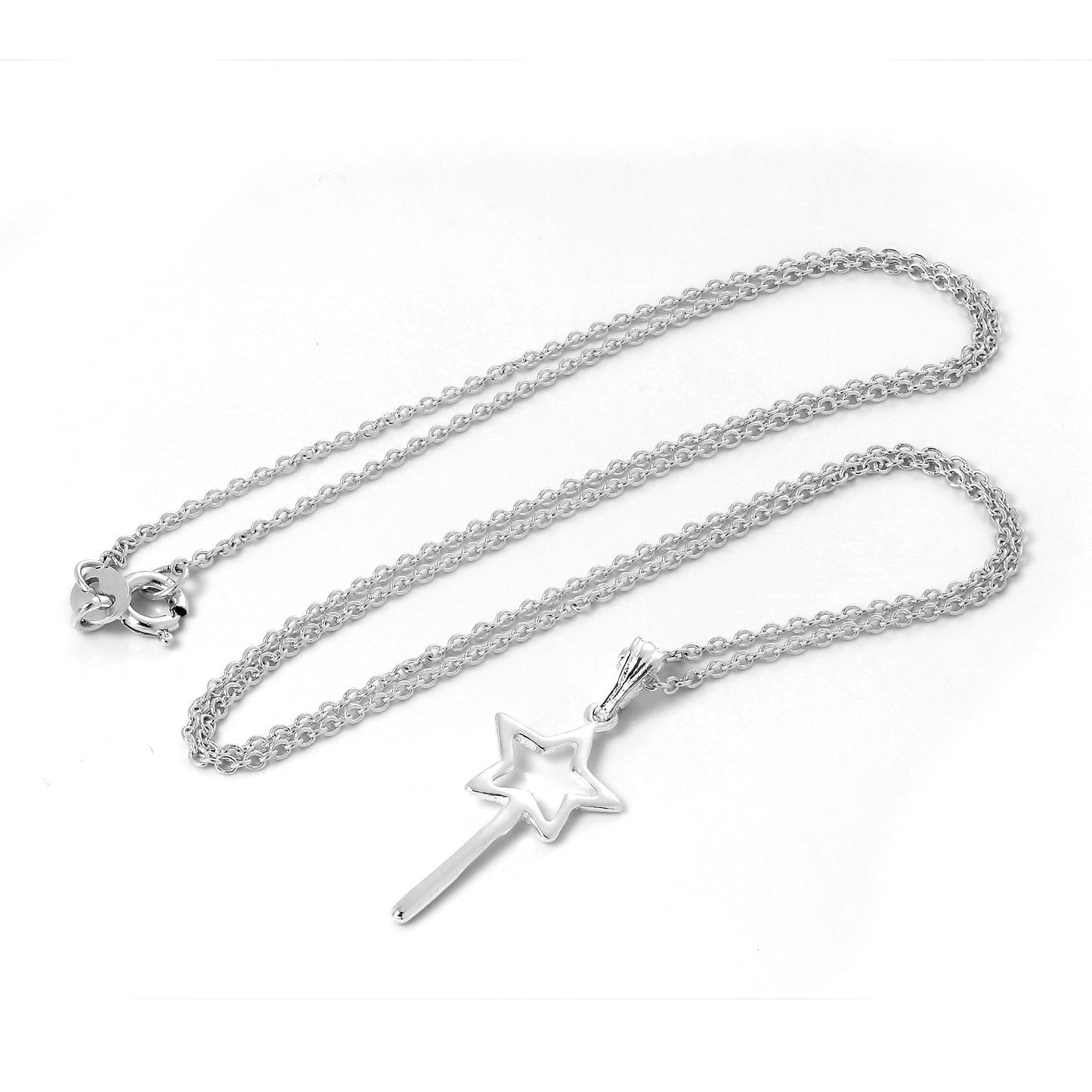 Sterling Silver Magic Wand Pendant Necklace
