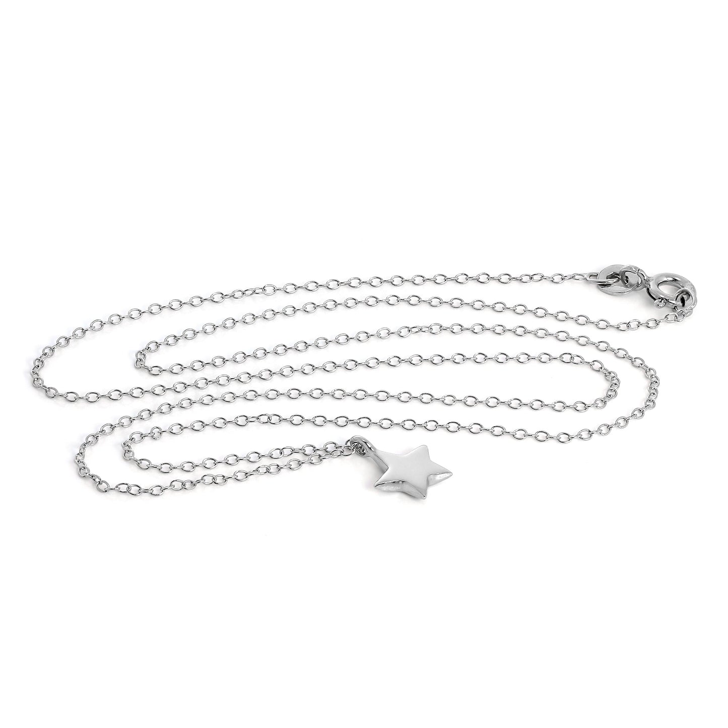 Sterling Silver Star Pendant Necklace on 18 Inch Chain