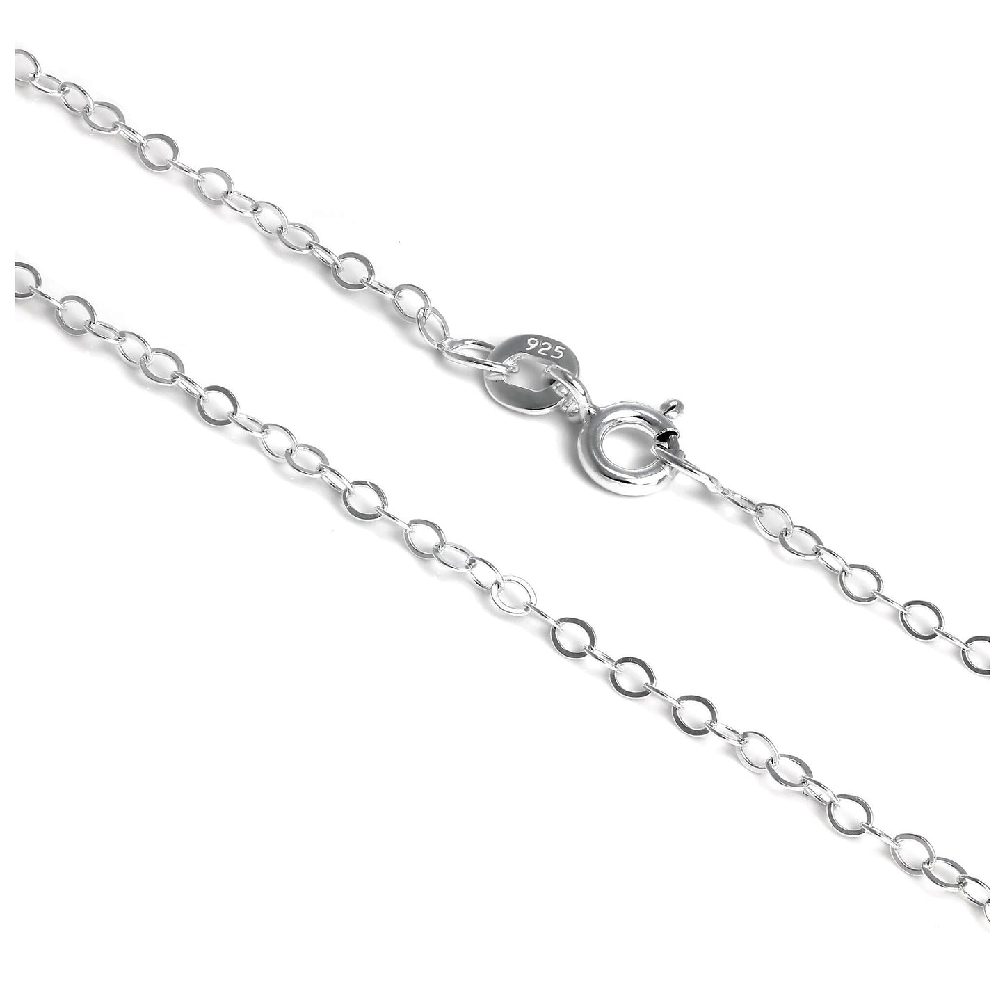 Light Sterling Silver Flat Cable Chain Necklace 16 - 22 Inches