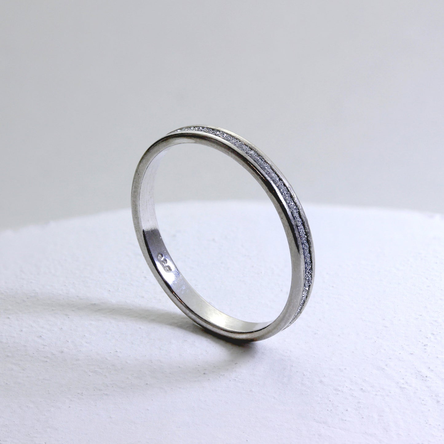 Frosted Sterling Silver Full Eternity Ring I-W