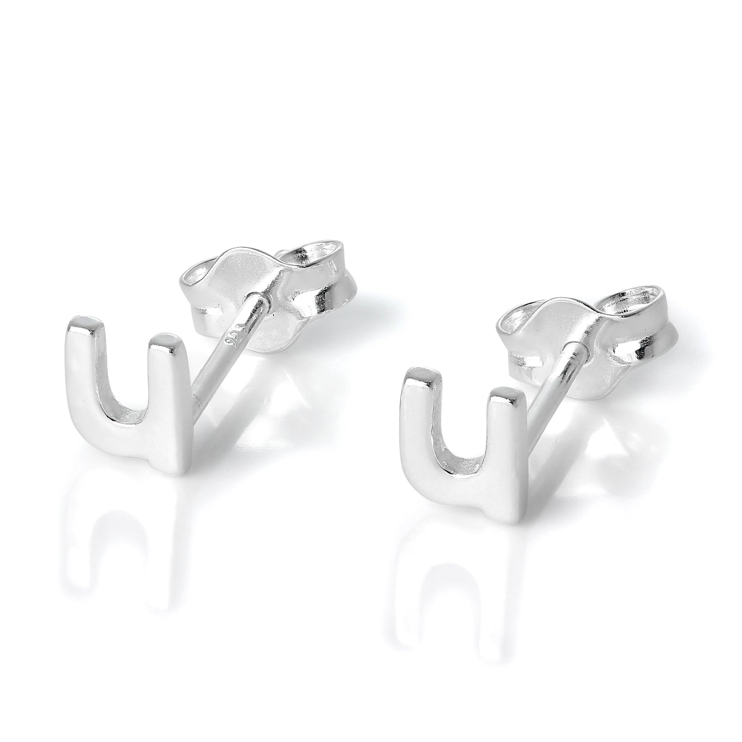 Sterling Silver Alphabet Letter Stud Earrings