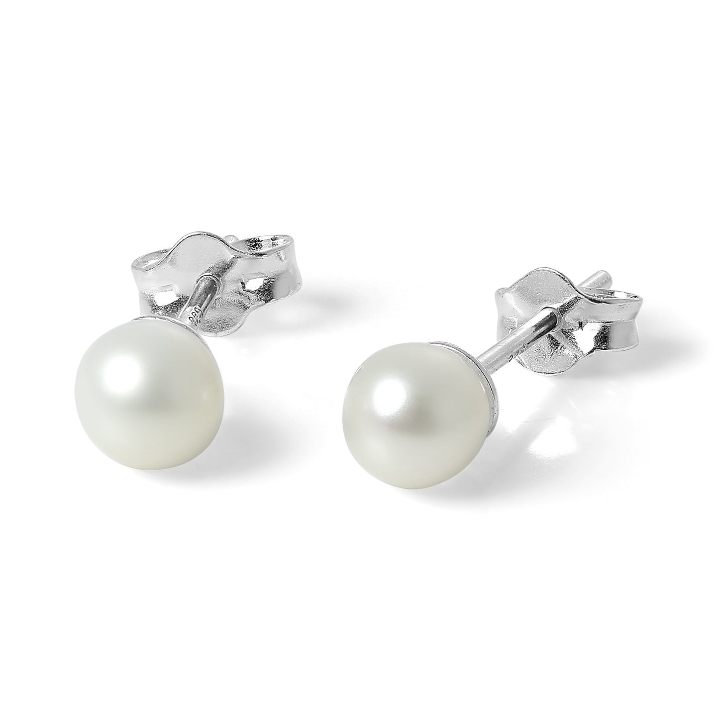 Sterling Silver 5mm Pearl Stud Earrings