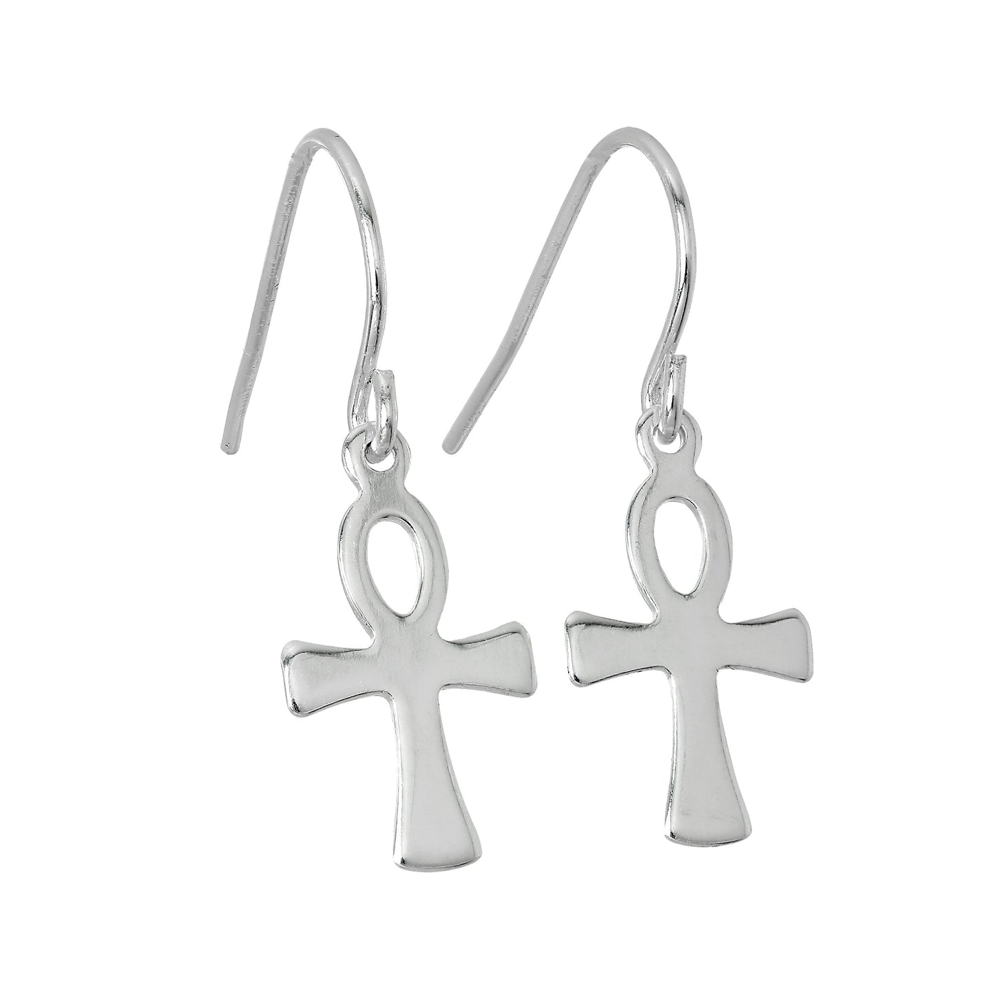 Sterling Silver Ankh Dangle Earrings