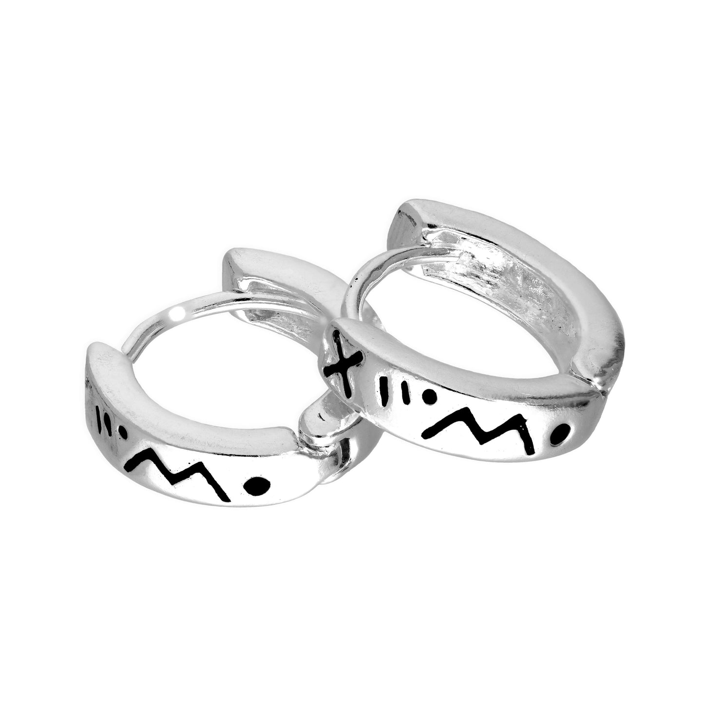 Sterling Silver Chunky Hinged Hoop Earrings