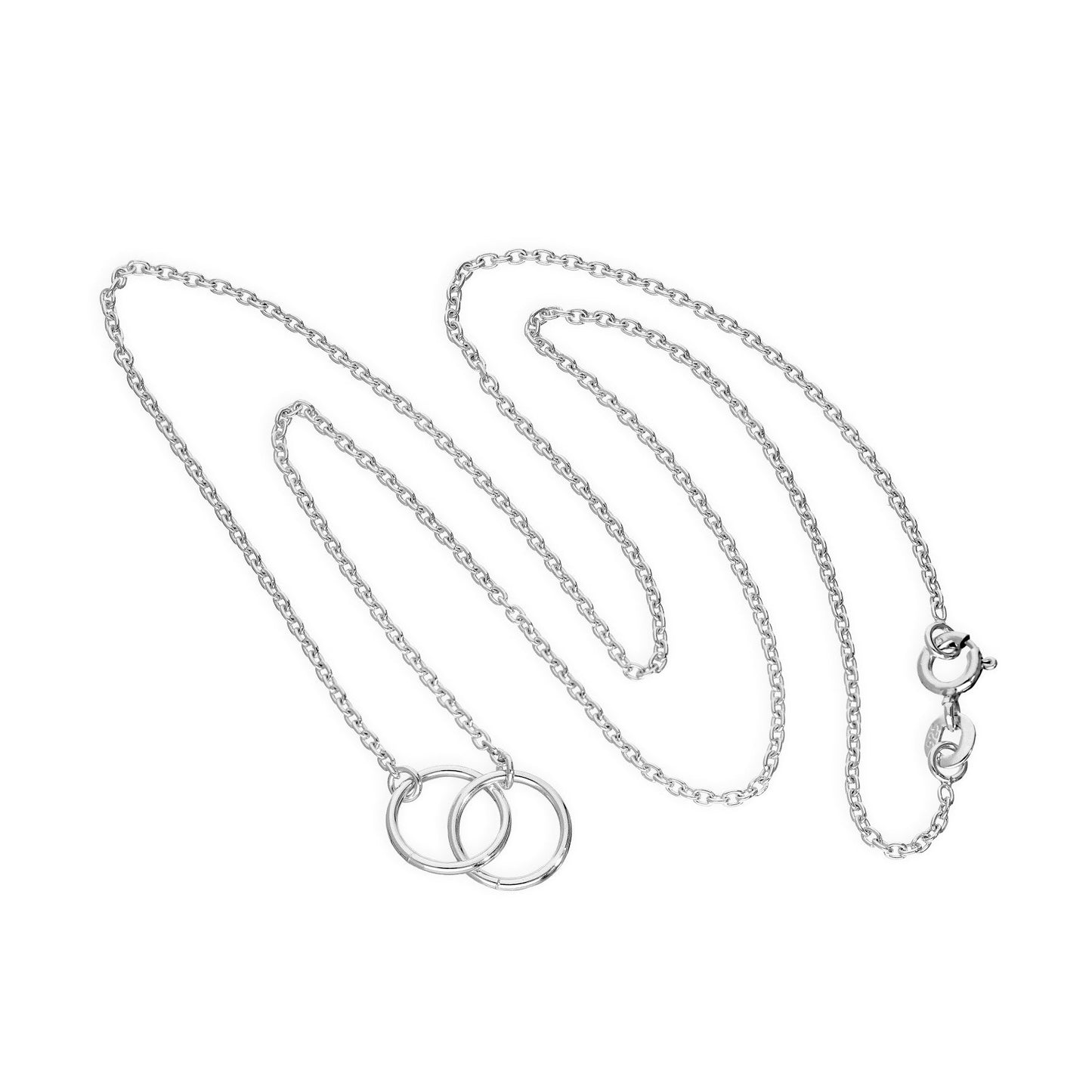 Sterling Silver Fine Belcher Chain Infinity Necklace
