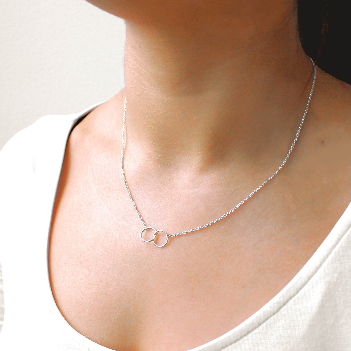 Sterling Silver Fine Belcher Chain Infinity Necklace