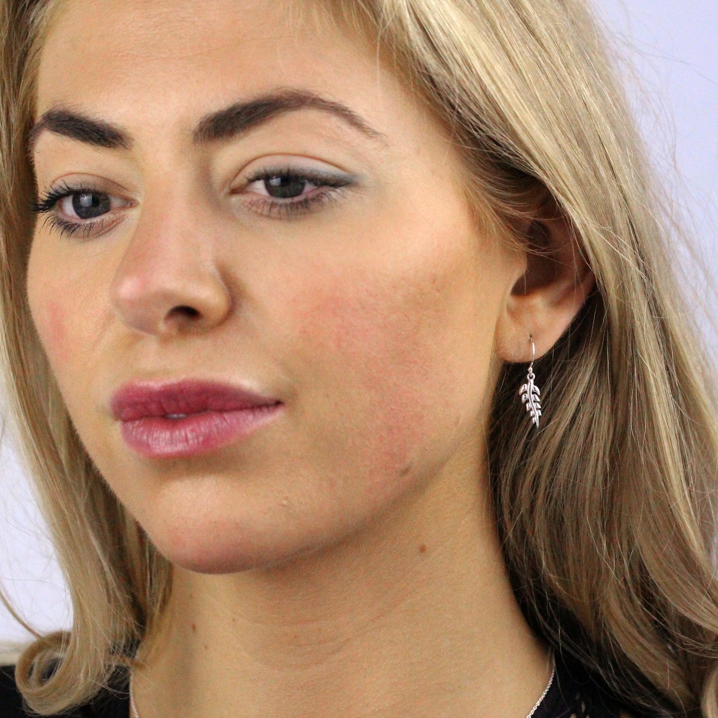 Sterling Silver Leaf Dangle Earrings