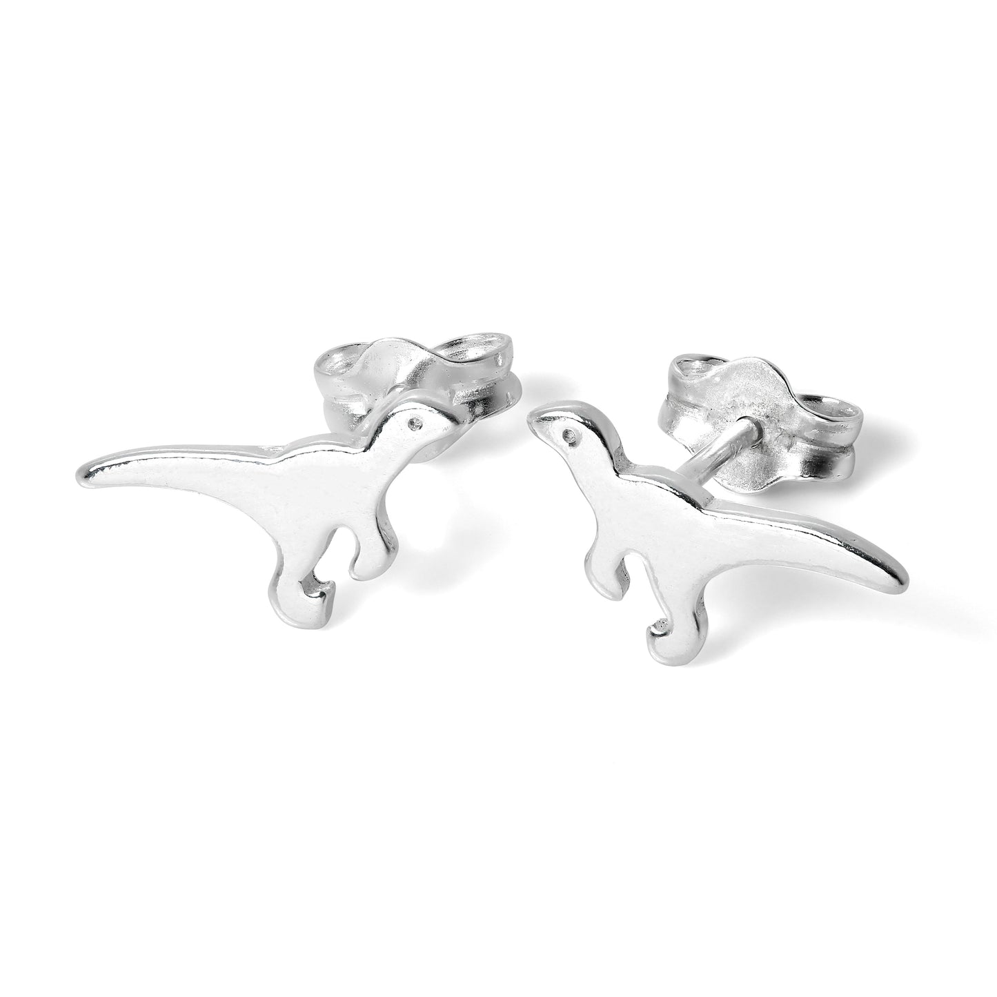 Sterling Silver T-Rex Stud Earrings