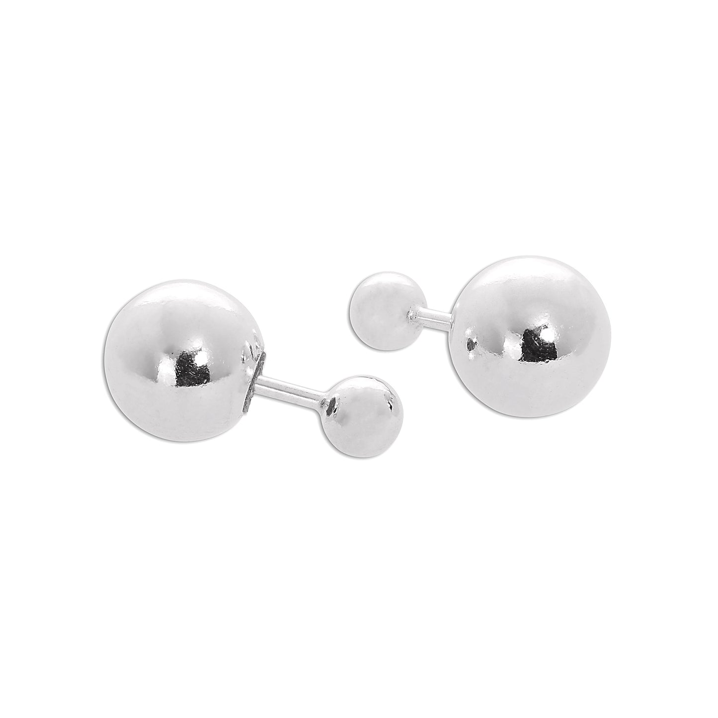 Sterling Silver Double Sided 4mm & 8mm Ball Stud Earrings