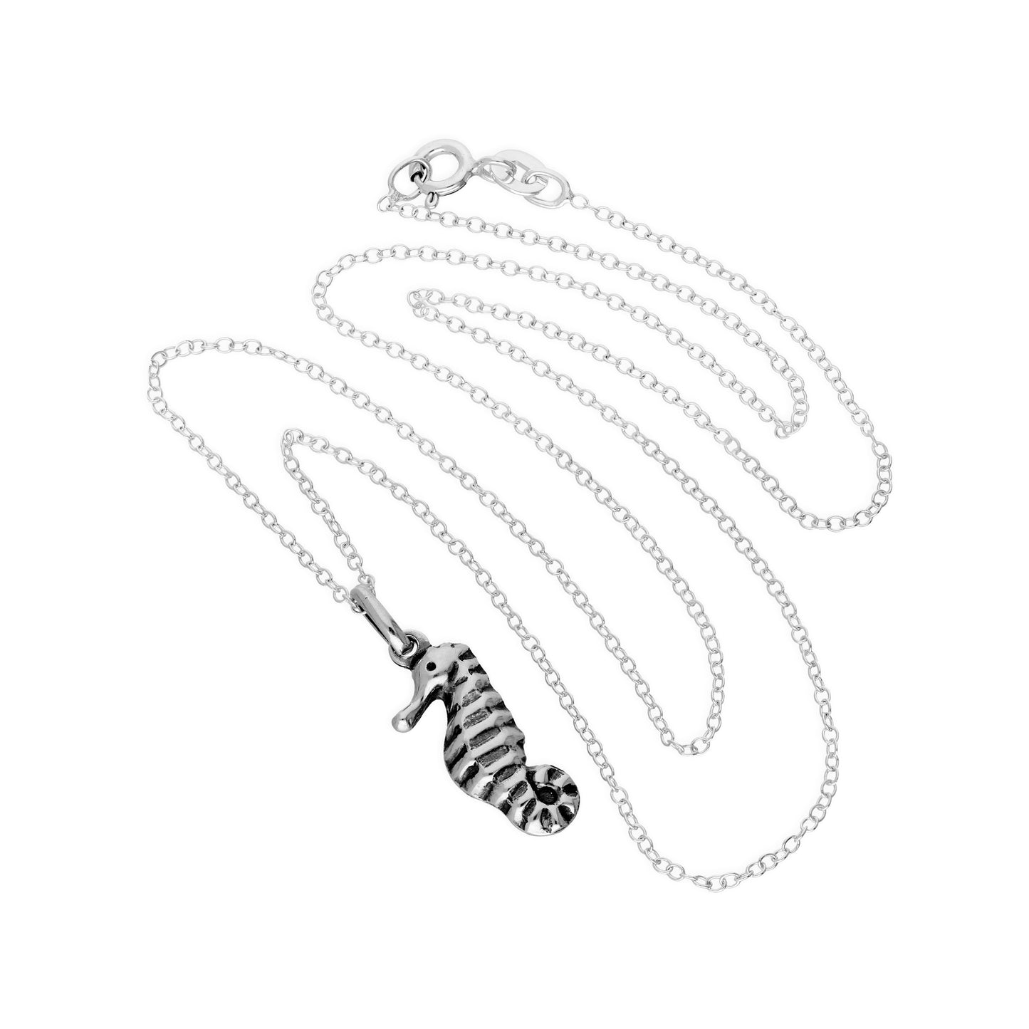 Sterling Silver Seahorse Pendant on 18 Inch Chain