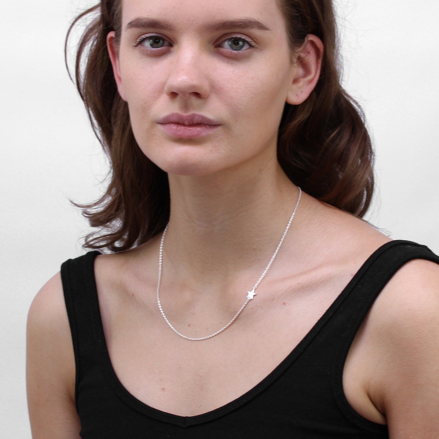 Sterling Silver Star Necklace on 18 Inch Chain