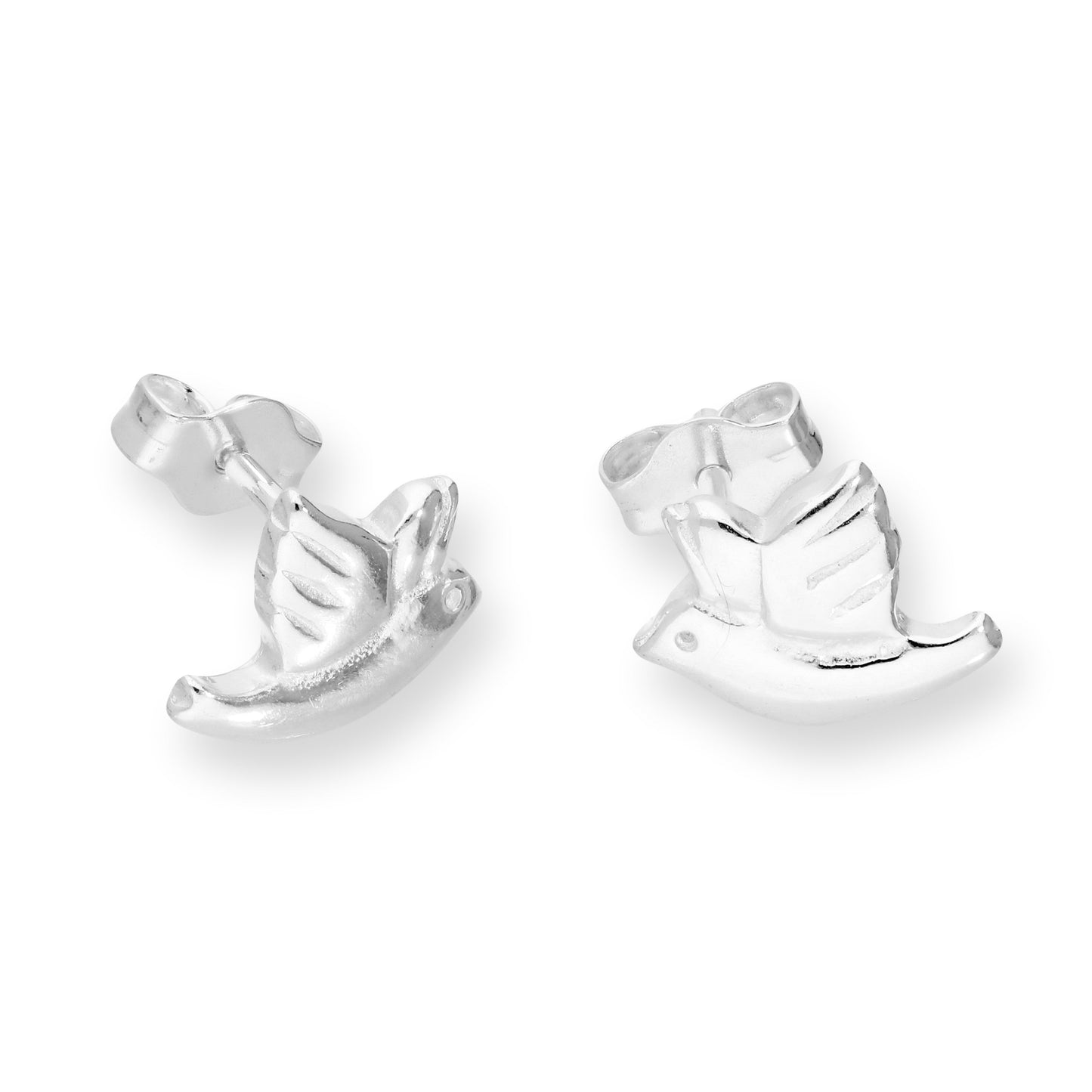 Sterling Silver Flying Bird Stud Earrings