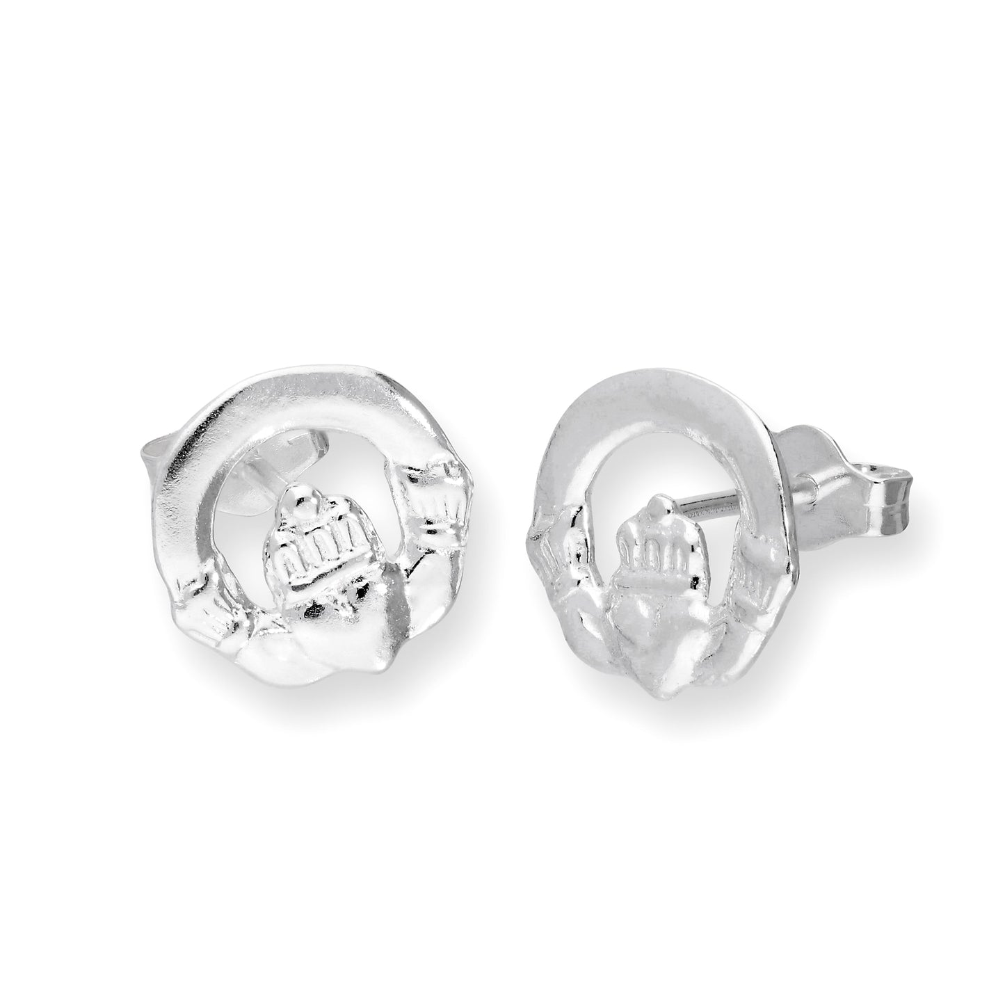 Sterling Silver Claddagh Stud Earrings