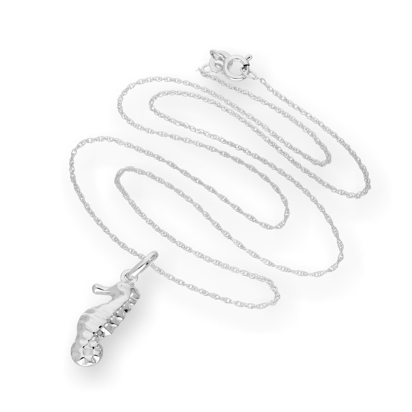 Sterling Silver Seahorse Pendant Necklace 16 - 22 Inches