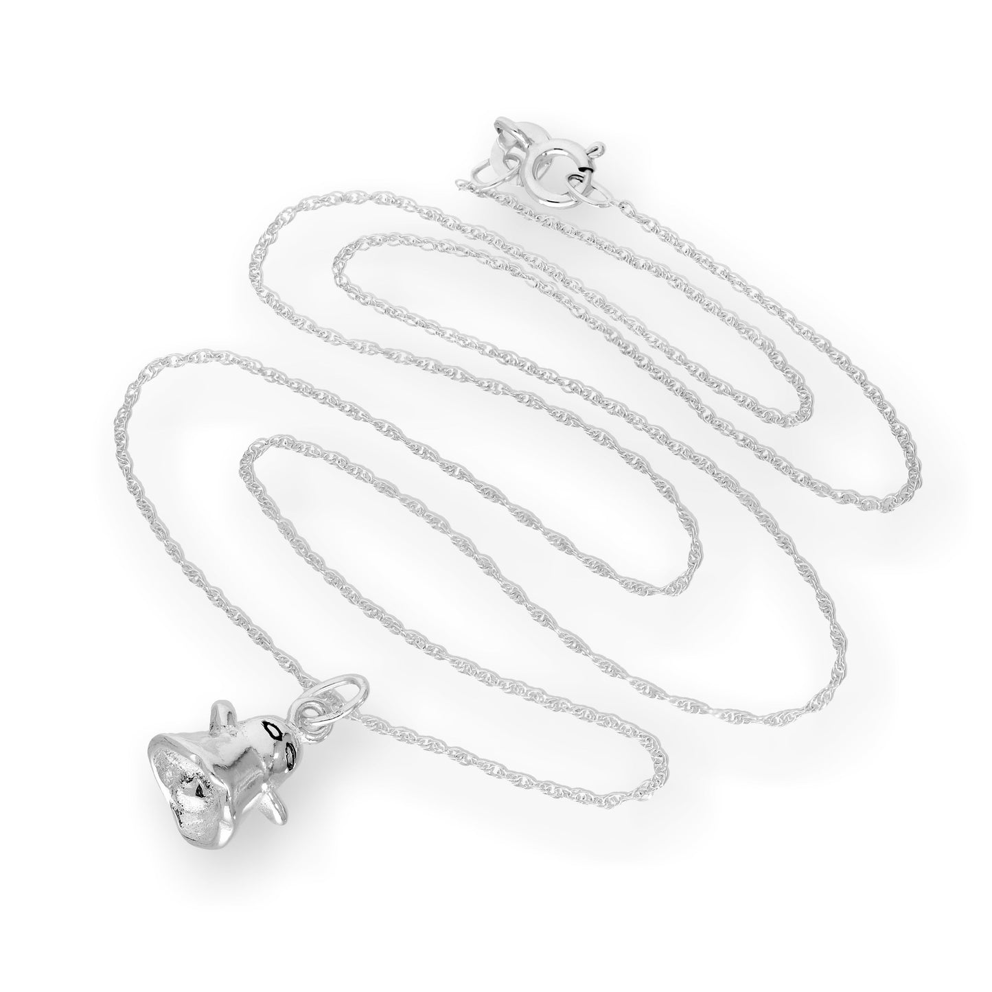 Sterling Silver Spooky Ghost Pendant Necklace 16 - 22 Inches