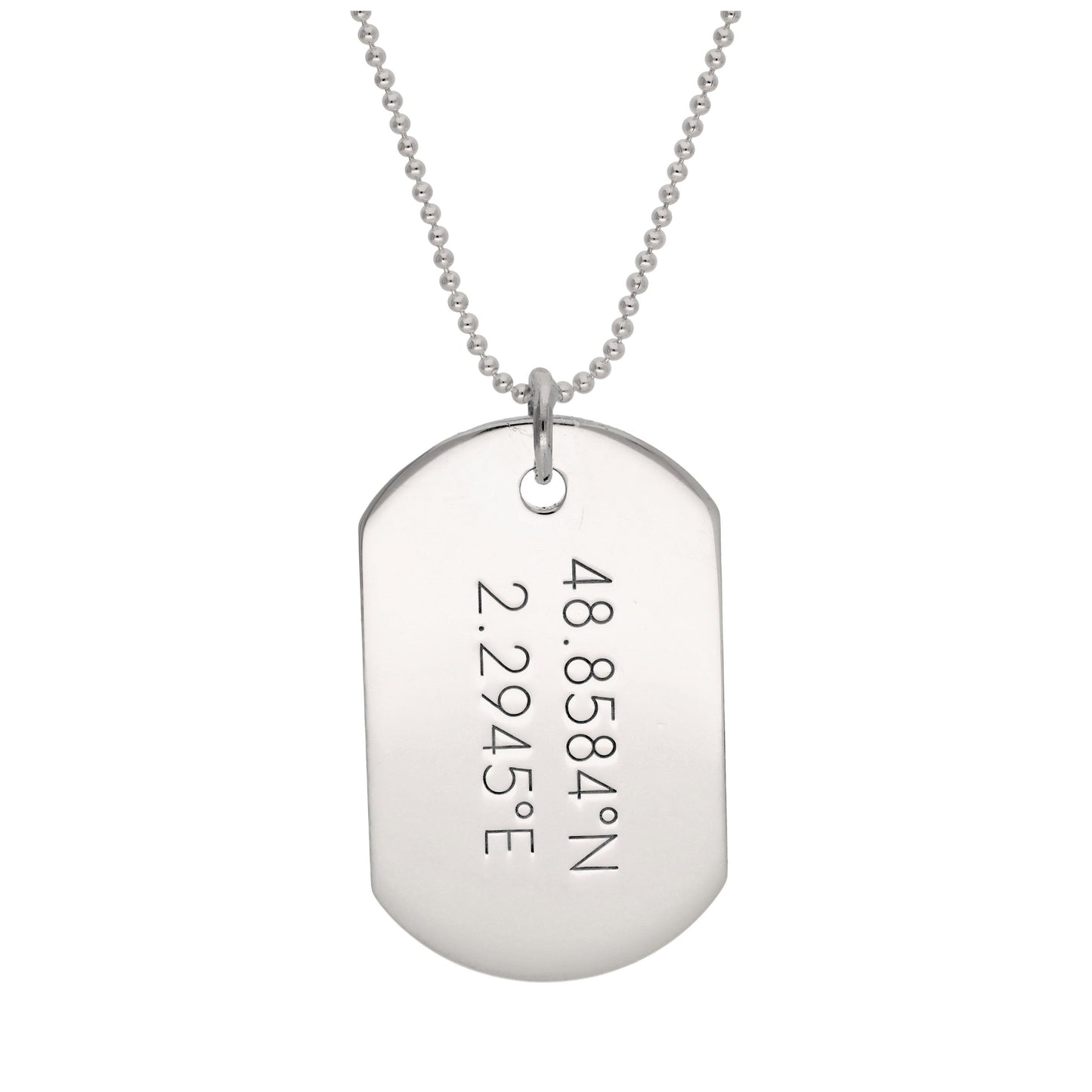 Sterling Silver Engravable Large Dog Tag Pendant Necklace 14 - 22 Inches