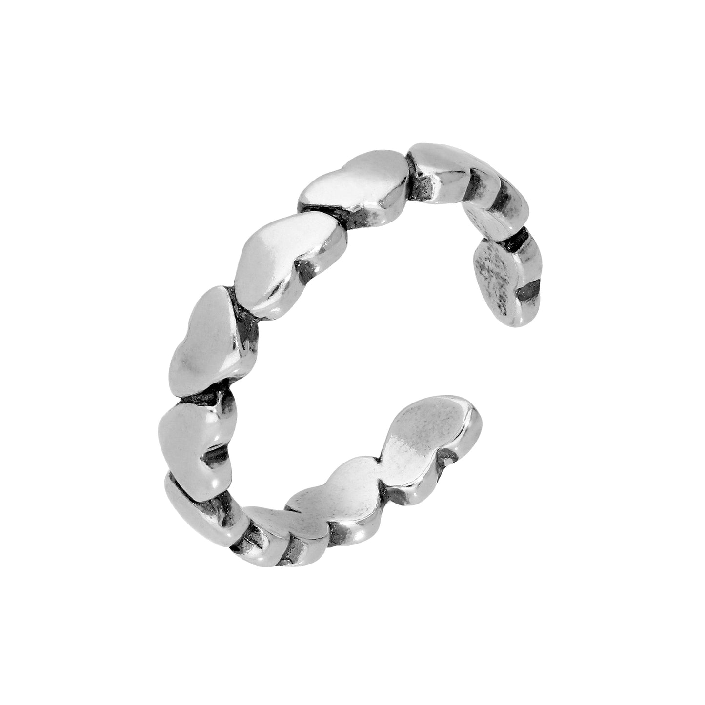 Sterling Silver Hearts Toe Ring