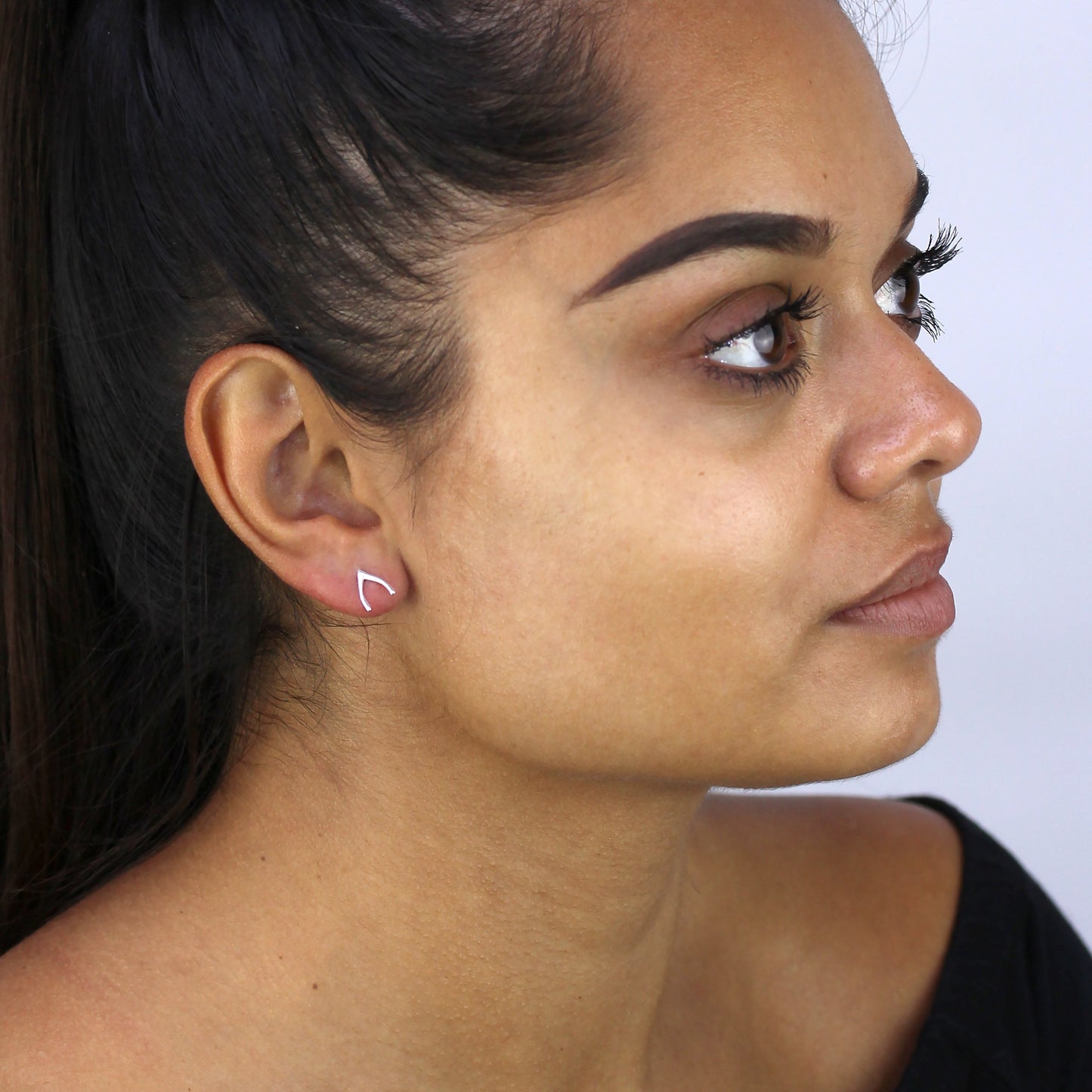 Sterling Silver Wishbone Stud Earrings