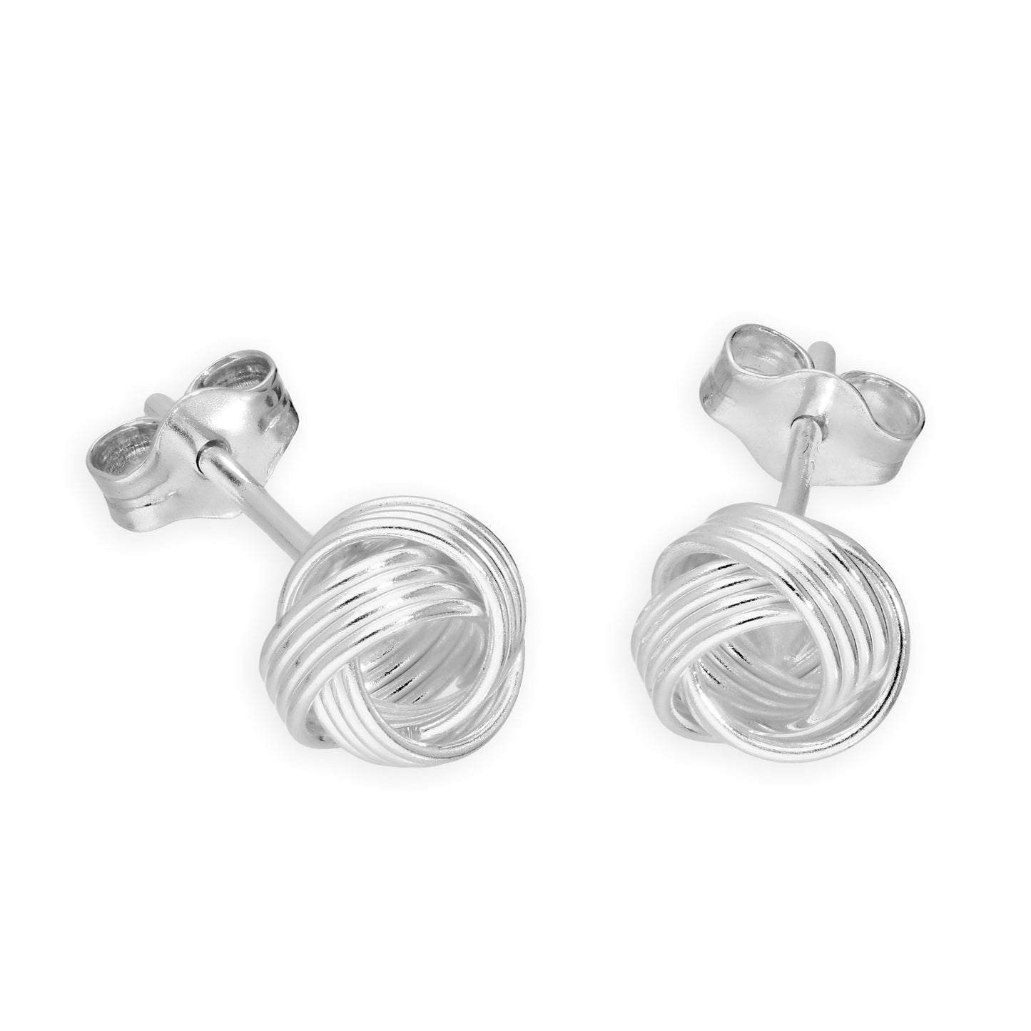 Sterling Silver 6mm Knot Stud Earrings