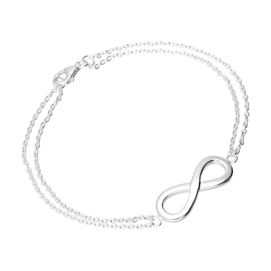Sterling Silver Large Infinity Symbol 7.5 Inch Bracelet