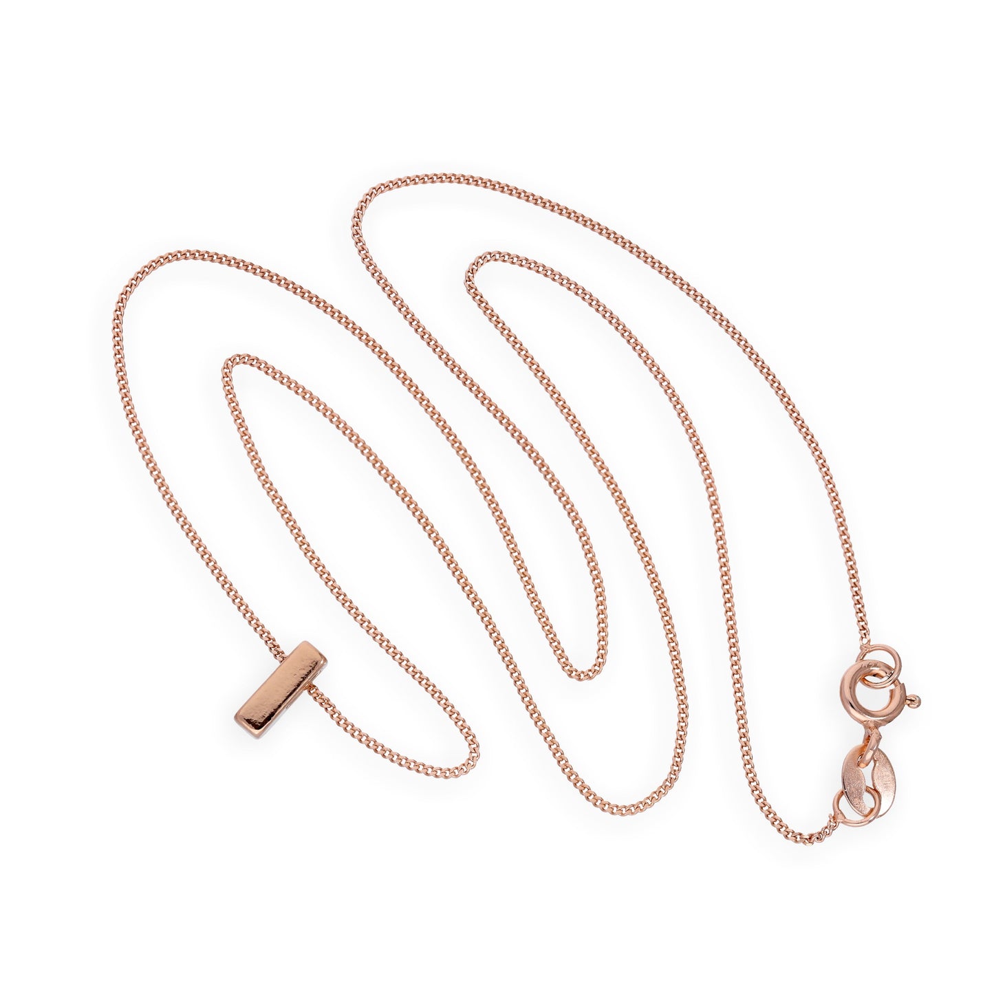 Rose Gold Plated Sterling Silver Letter I Pendant Necklace 14 - 32 Inches